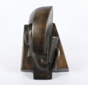 CSAKY, Joseph, "Tête cubiste", Bronze,