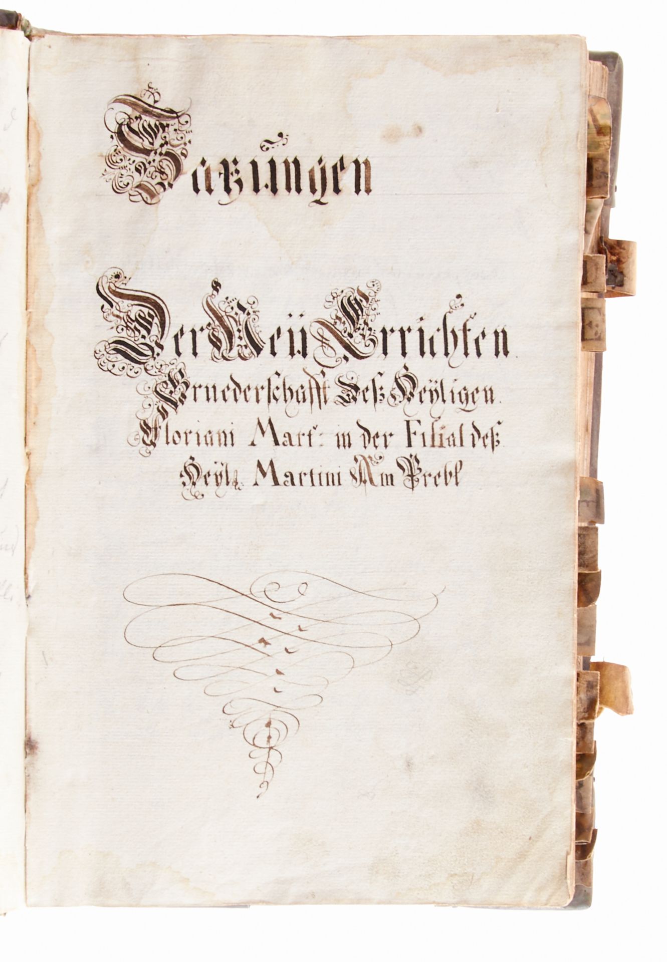 Prebl - Floriani-Bruderschaft - Satzungen und Mitgliederbuch. - Image 2 of 3