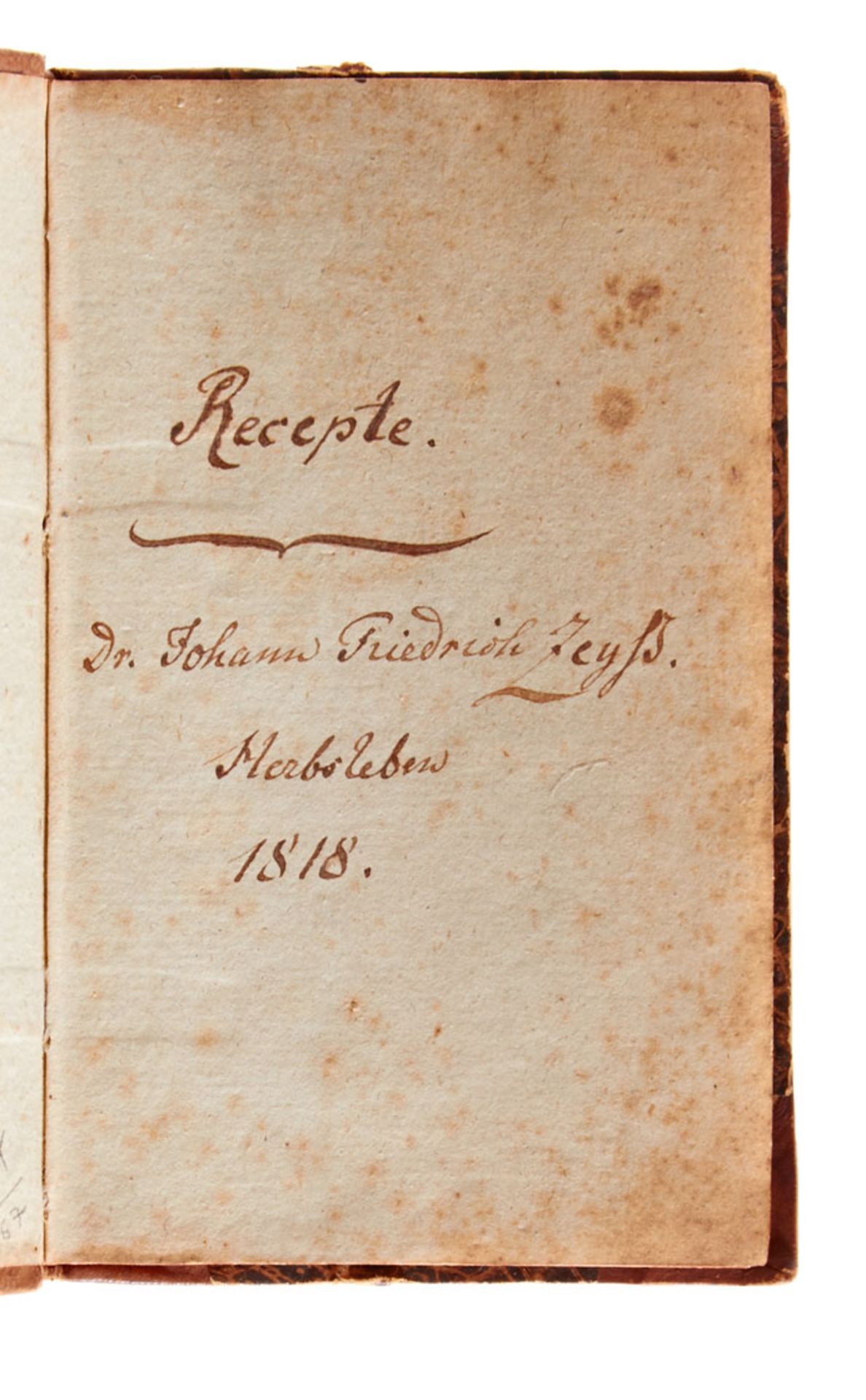 Herbsleben - "Recepte." Deutsche Handschrift auf Papier. Hausmittelbuch - Image 2 of 3