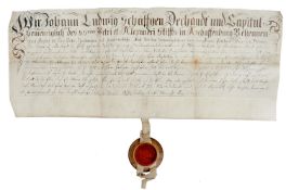Aschaffenburg - Lehenbrief - Deutsche Urkunde auf Pergament.
