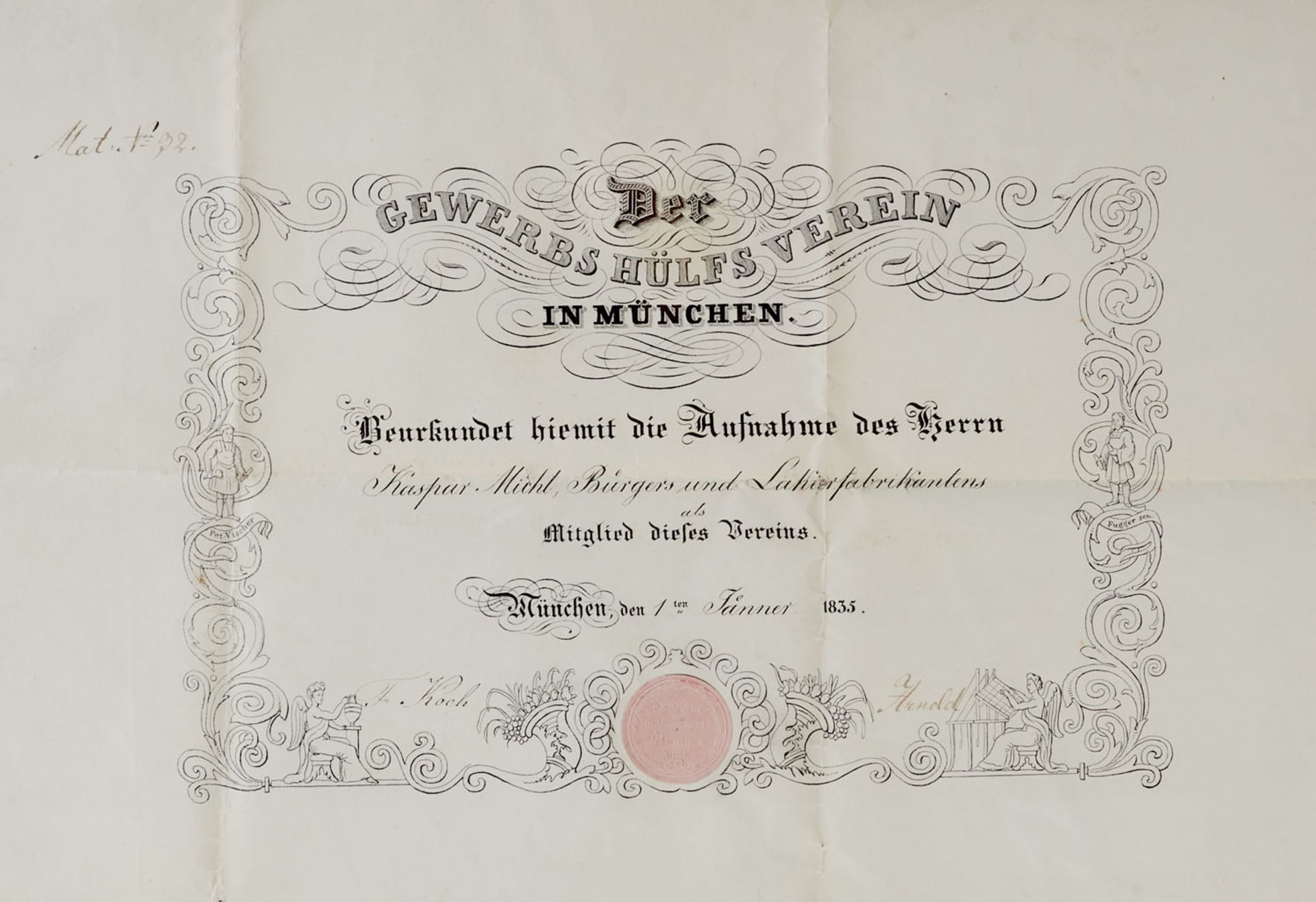 Bayern - Sammlung von zus. ca. 40 hs. Schriftstücken, meist Akten,