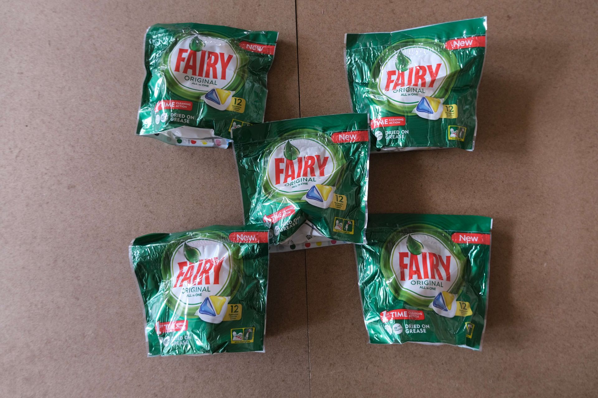 5x Fairy Original All in One Dishwasher Tablets 12 Pack
