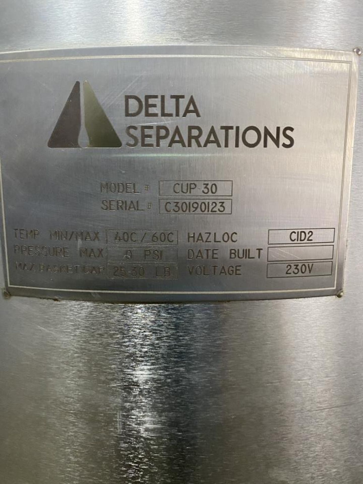 Used- Delta Separations CUP 30 Extraction System. Model CUP 30. Price Lowered. - Image 6 of 9