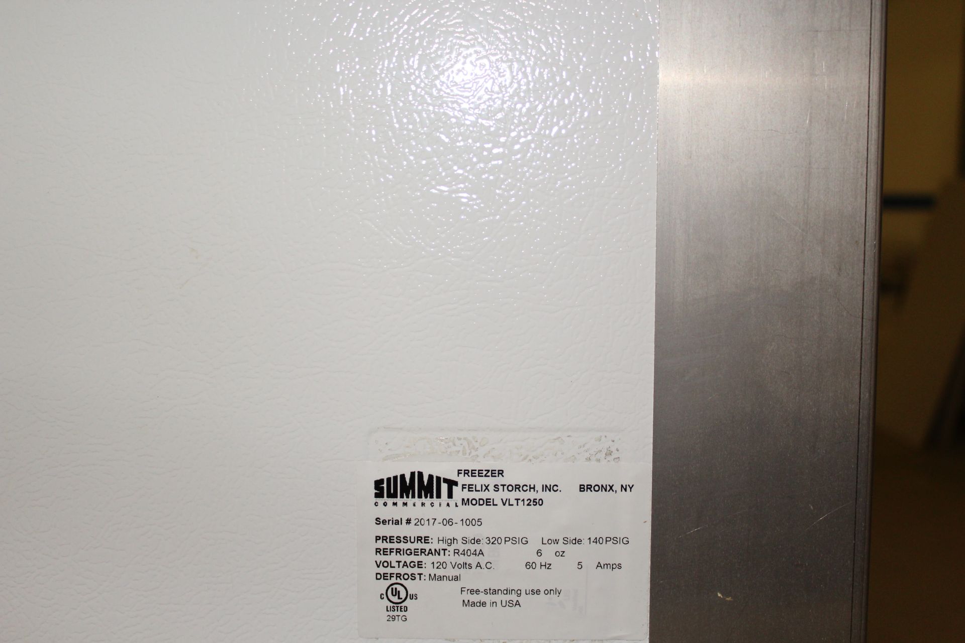 Used Summit Research 16 CuFt Chest Freezer. Model VLT1250. Capable of -35 Degrees C - Image 6 of 11