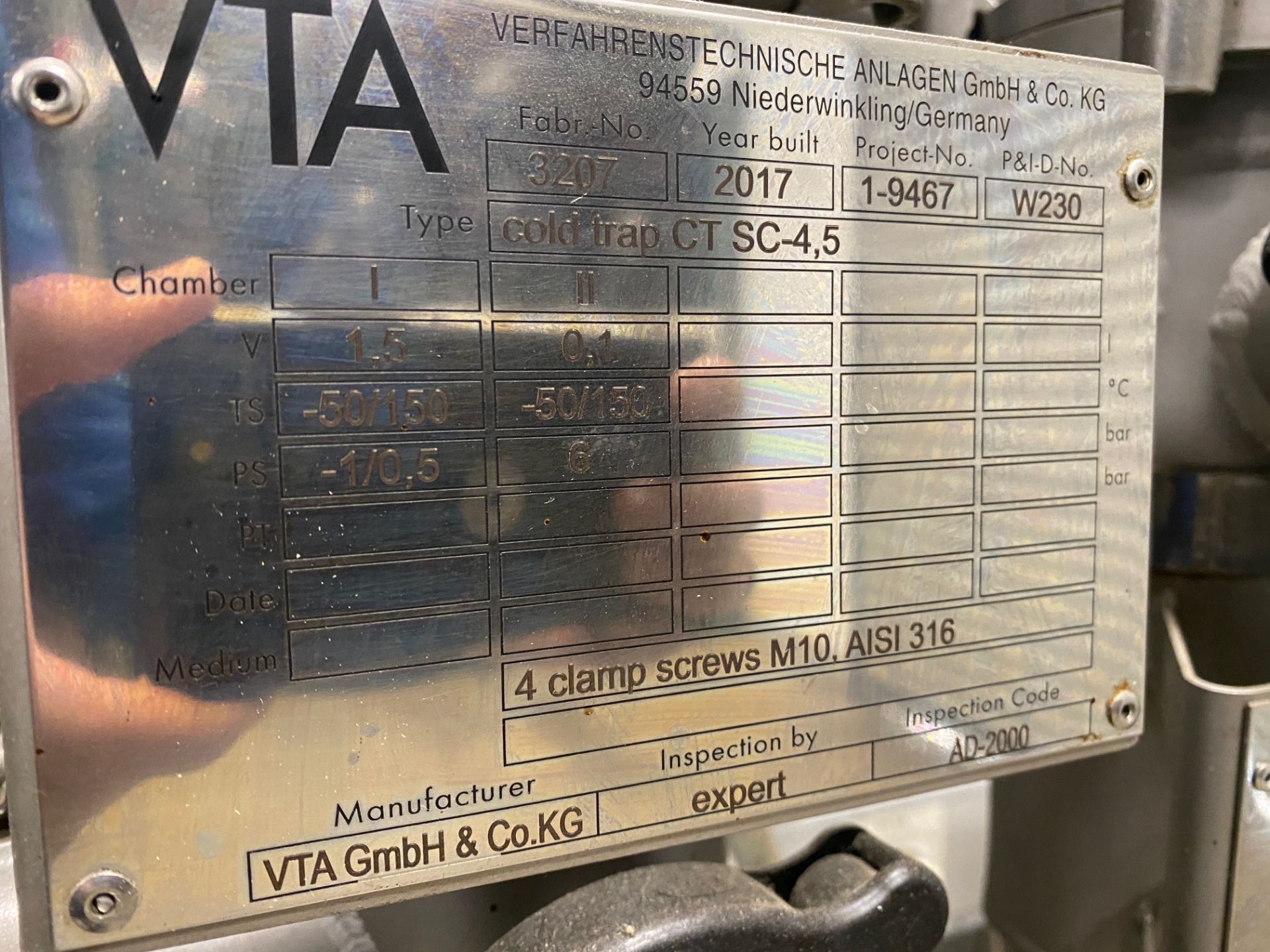 Used VTA Wiped Film Short Path Distillation System. Model VK 100-10 RS. Price Lowered. - Image 9 of 10