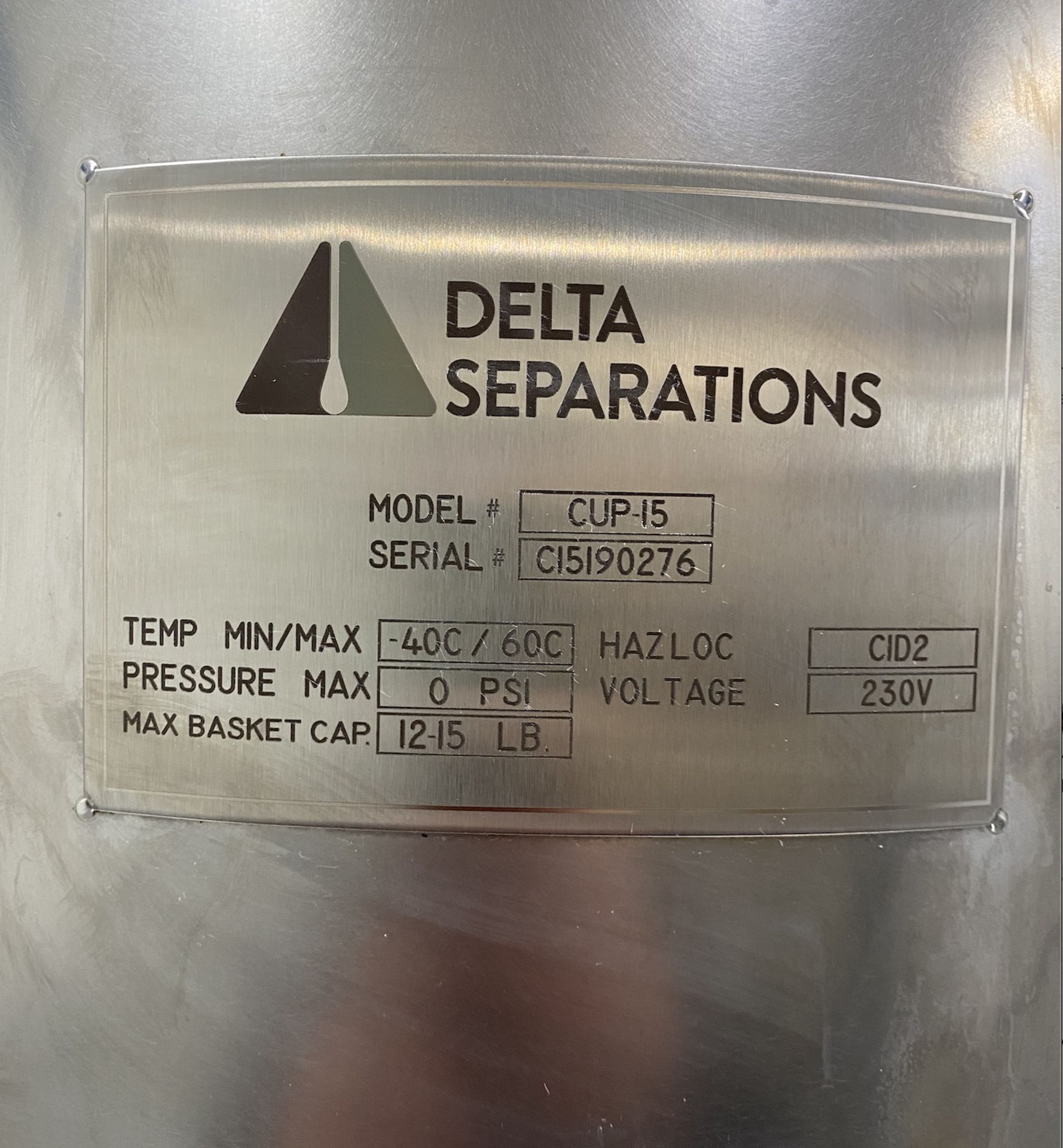 Used- Delta Separations CUP-15 Ethanol Alcohol Extraction System, - Image 4 of 5