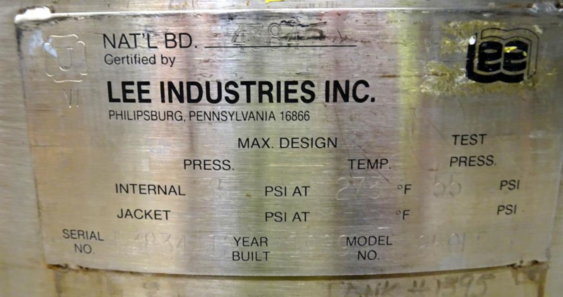 Lot of (3) Used- Lee Industries Pressure Mix Tank 250 Liter, Model 250 LDBT, 316L - Image 9 of 29