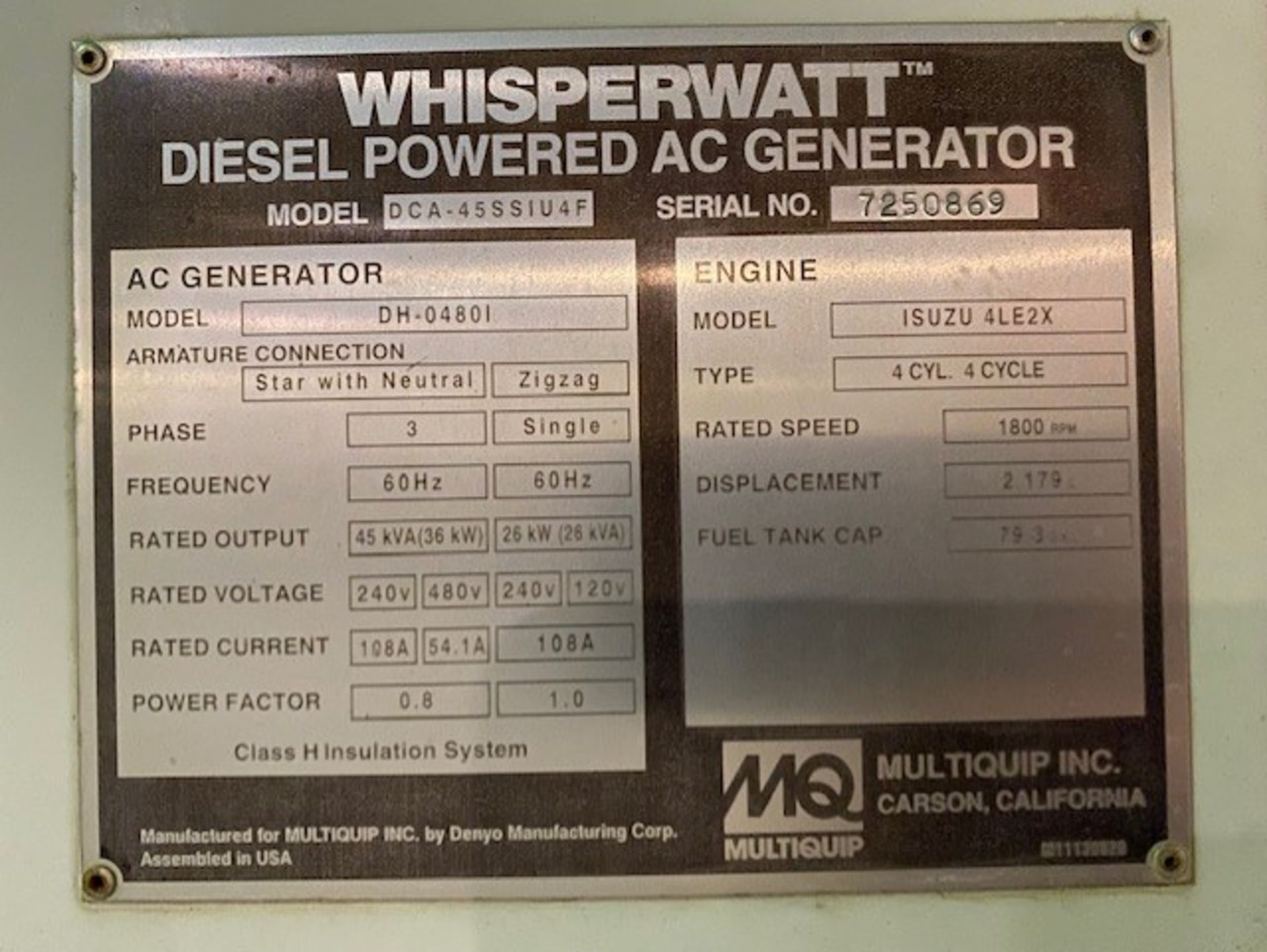 LOCATED IN CENTRAL POINT, OR- Used MQ Power WhisperWatt Super-Silent Portable Generator. - Image 5 of 7