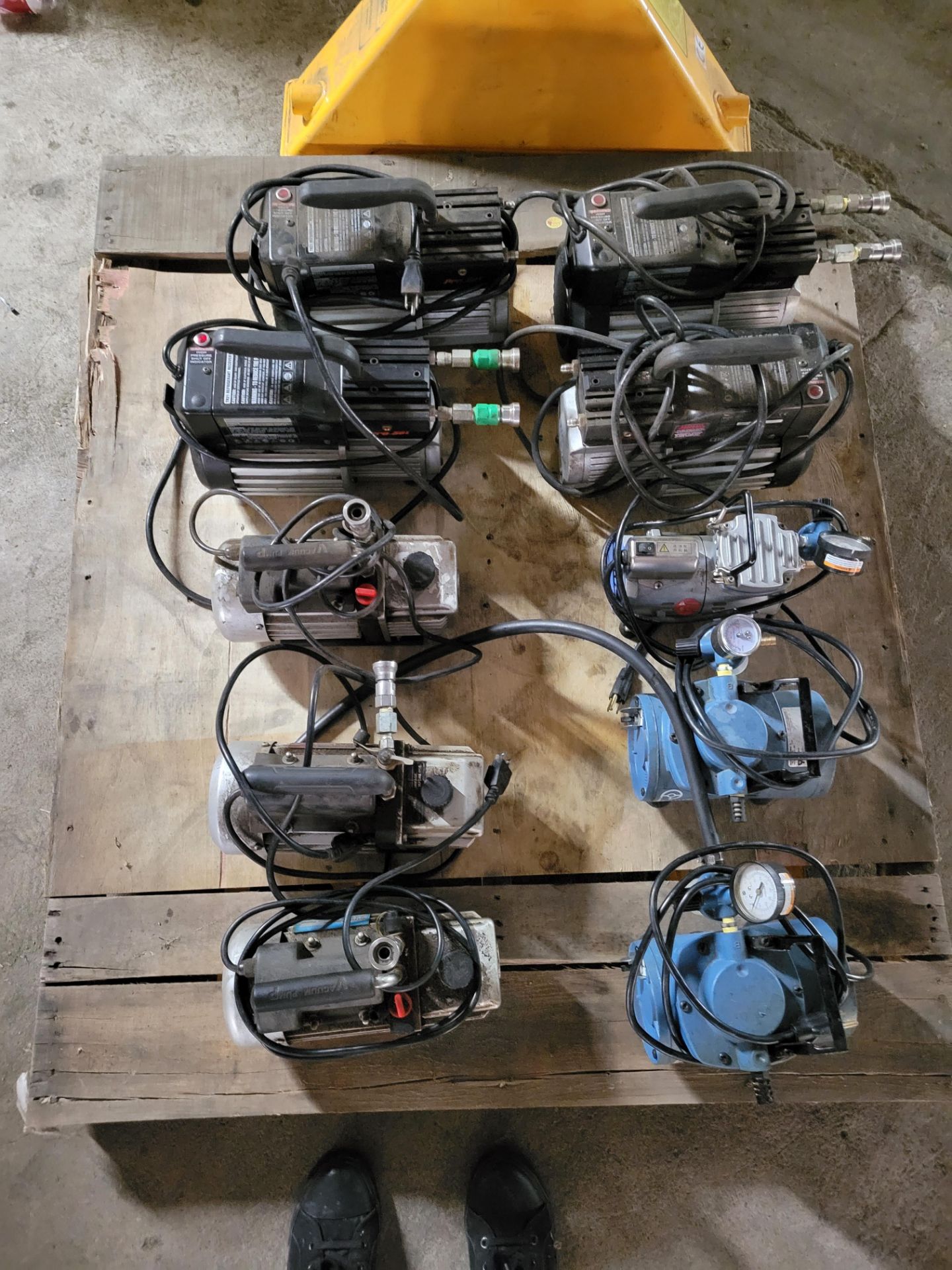 Used Lot of (9) Used Assorted Vacuum Pumps - Welch, Rocker, Pro-Set and More