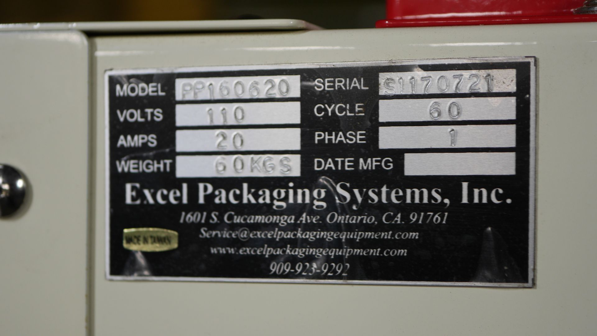 Used Excel Packaging Systems. Model PP160620. - Image 6 of 10