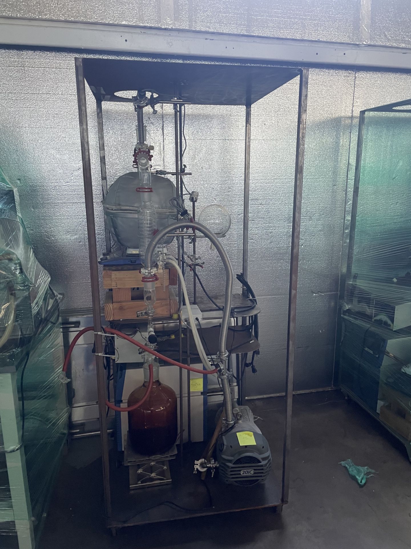 Used Custom Built Short Path Distillation Skid w/ -20 Set Up, IKA HRC 2 Heating Circulator & more