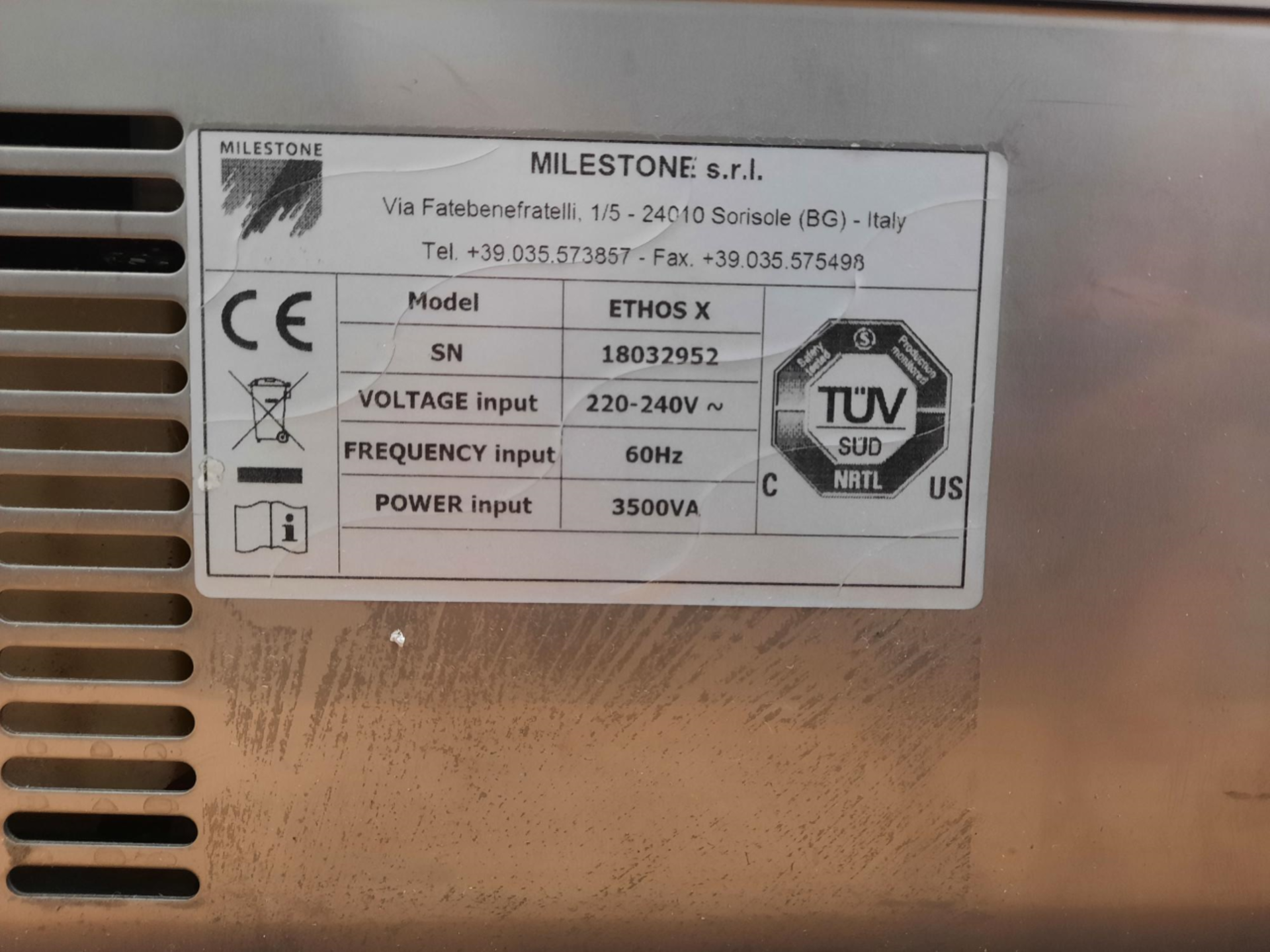 Used- Milestone Ethos X Microwave Terpene & Flavonoid Extraction. Model Ethos X. - Image 5 of 5