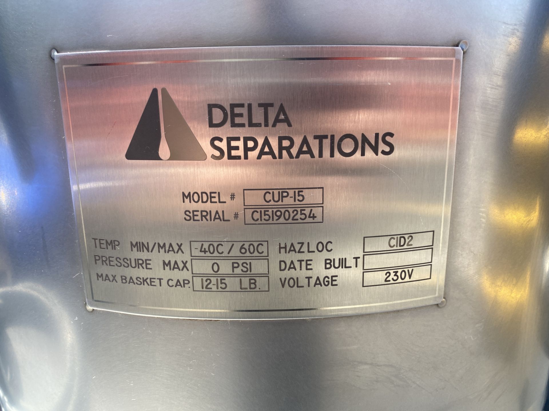 Used- Delta Separations CUP-15 Ethanol Alcohol Extraction System - Image 6 of 9