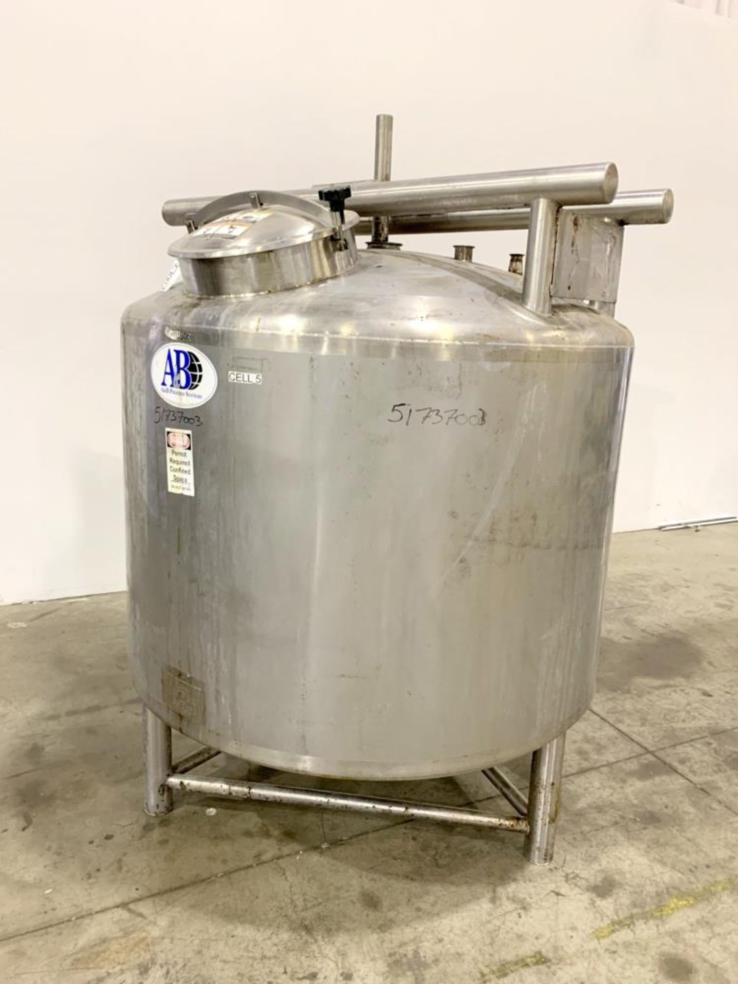 Used- A&B Process Systems Processor Kettle. Approximate 400 Gallon, 304 Stainless Steel, Vertical.