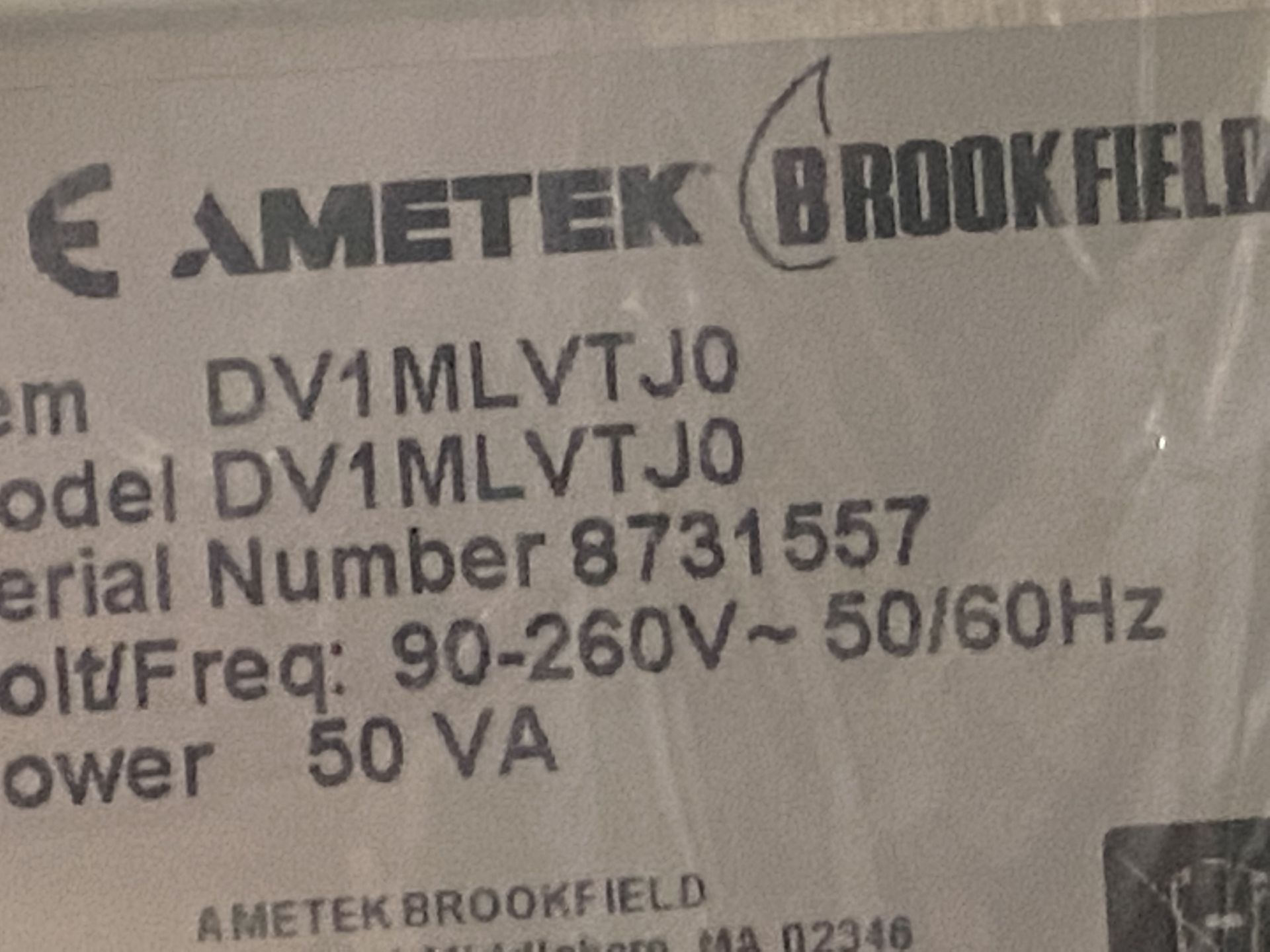 New Unused Brookfield AMETEK DV1 Digital Viscometer. Model DV-1MLVT. - Image 8 of 14