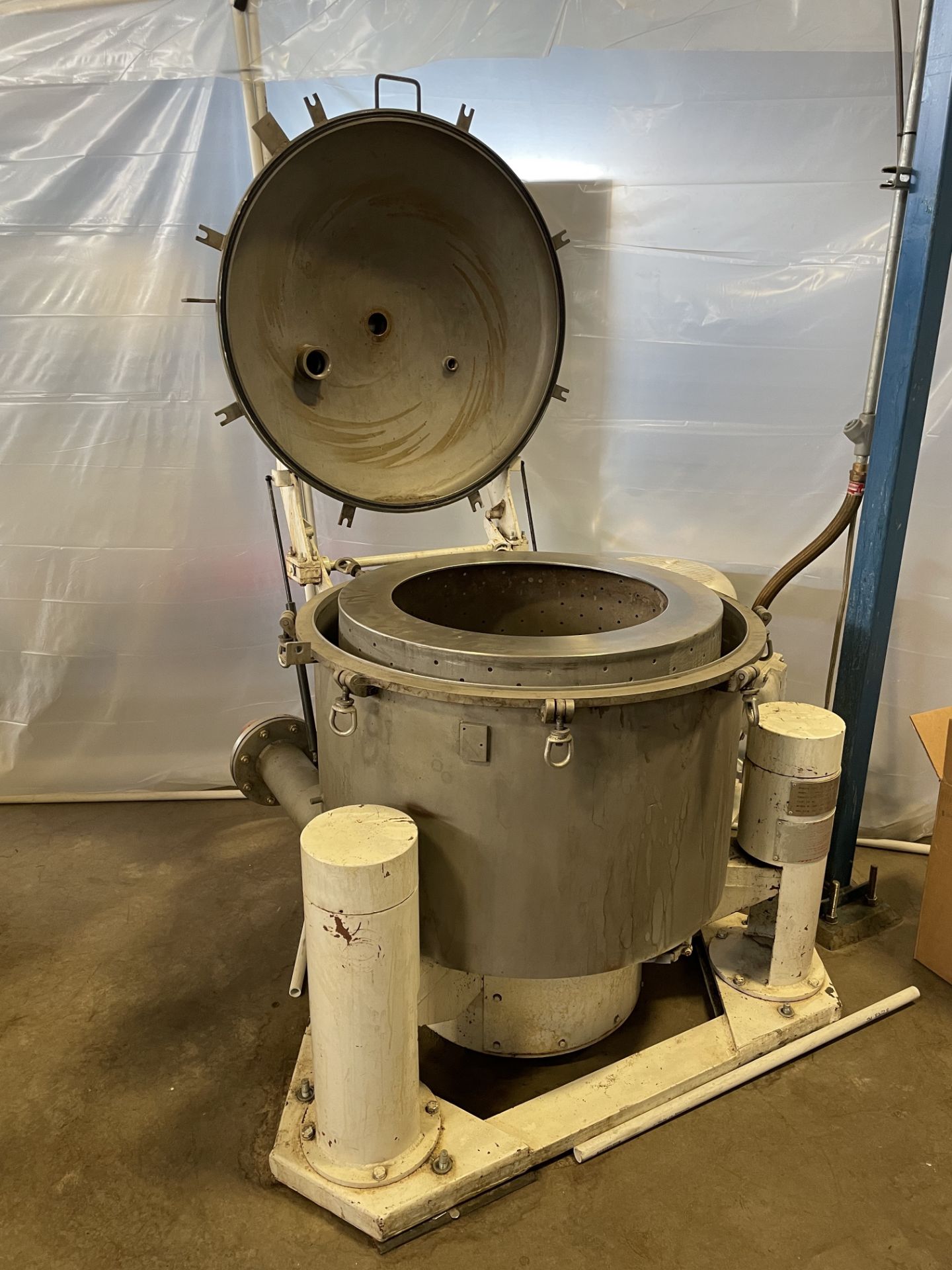 Used Western States SS Basket Centrifuge for Ethanol Extraction w/ 2 Biomass Tanks. Model EZ - 0300