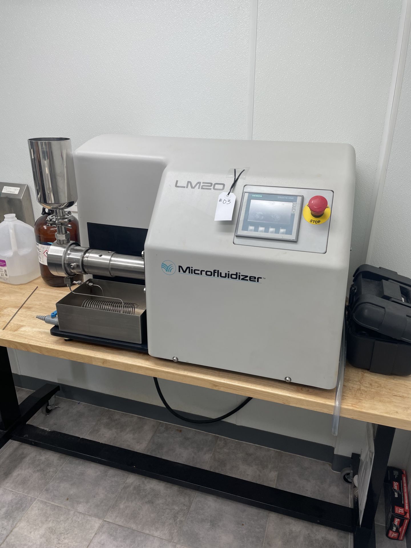 Used Microfluidics High Shear Fluid Processor. Model LM20