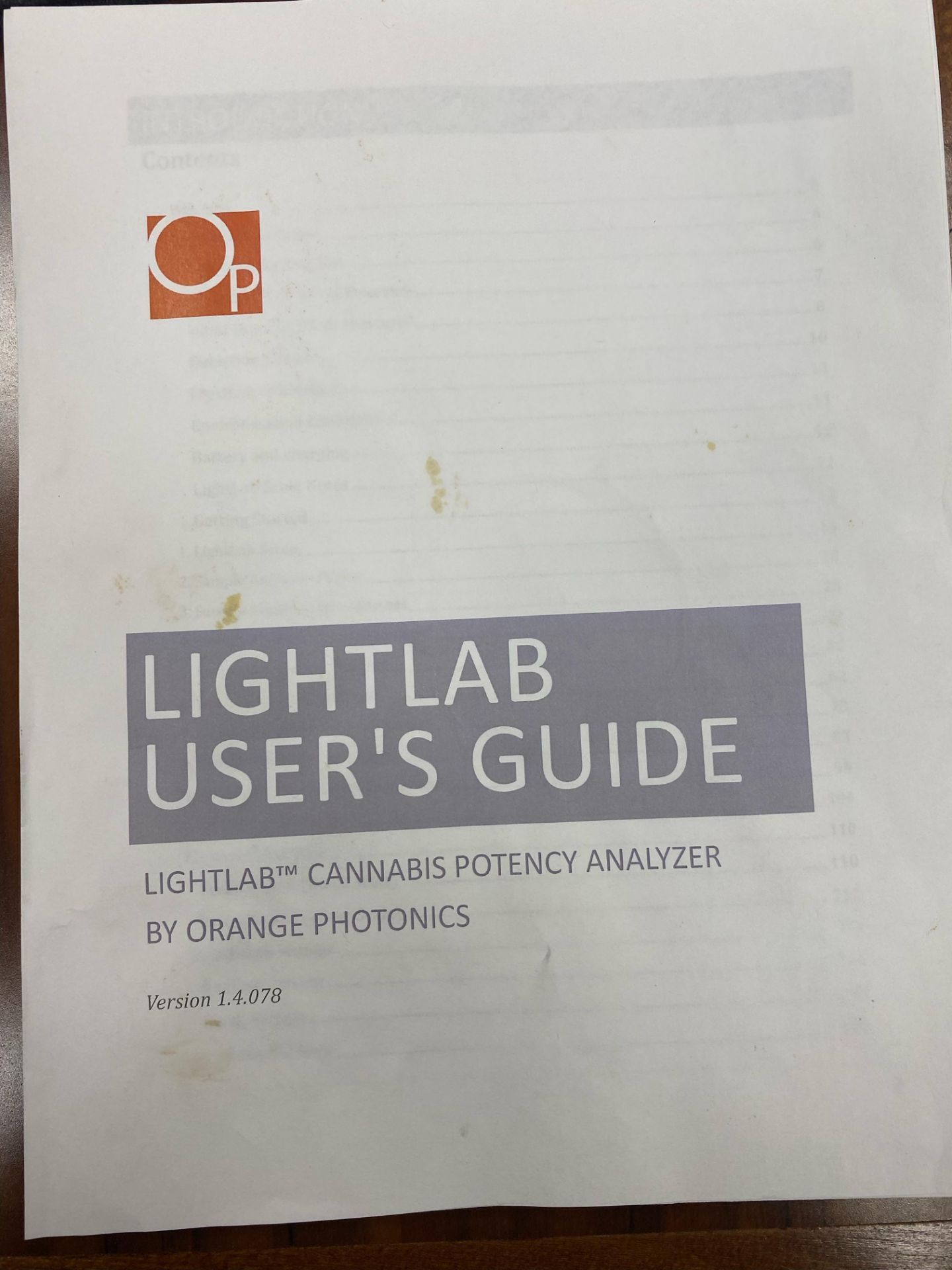Used-Orange Photonics LightLab Portable Cannabis/Hemp Analyzer, Model LL02 - Image 5 of 10