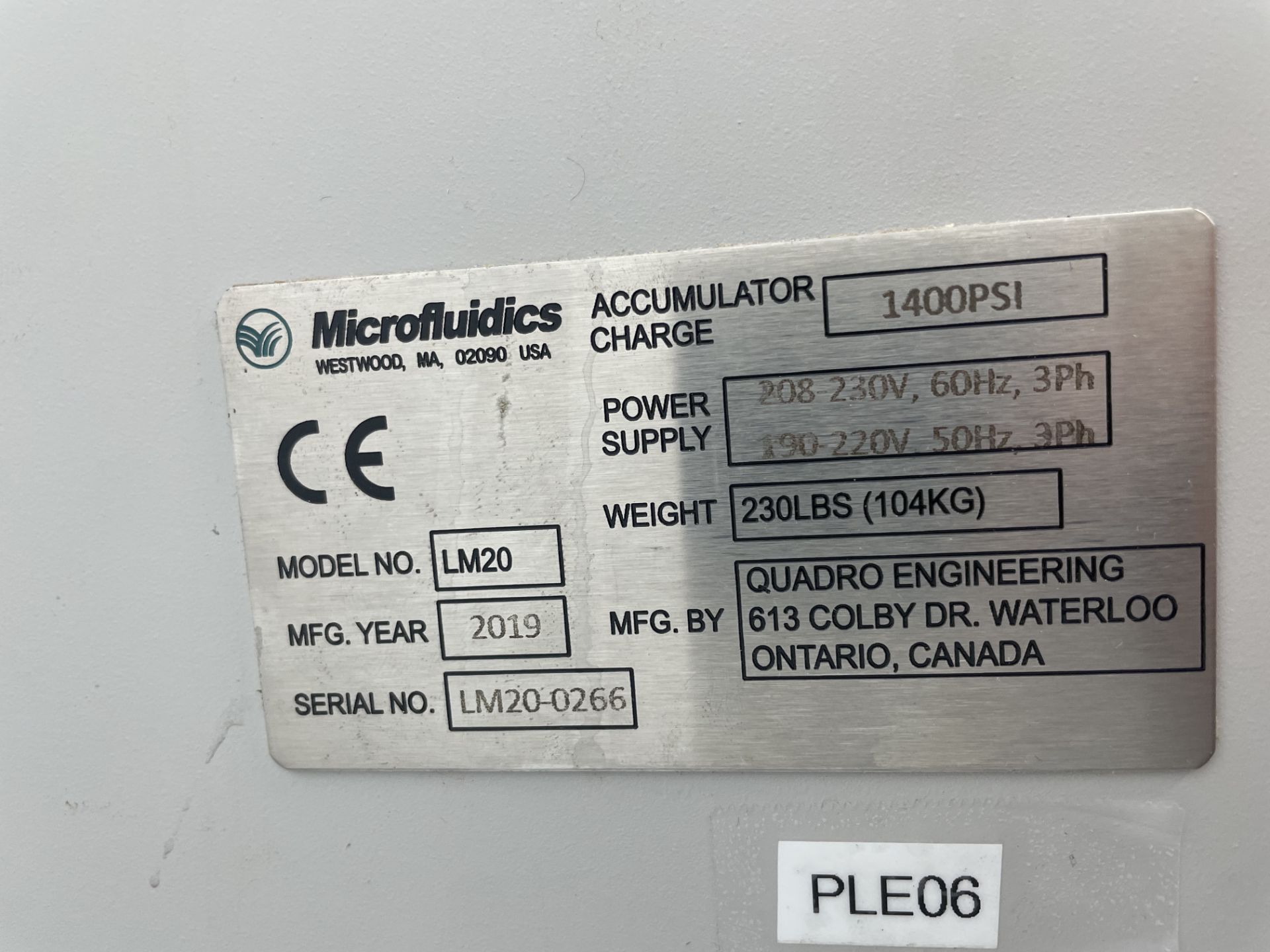 Used Microfluidics High Shear Fluid Processor. Model LM20 - Image 6 of 8