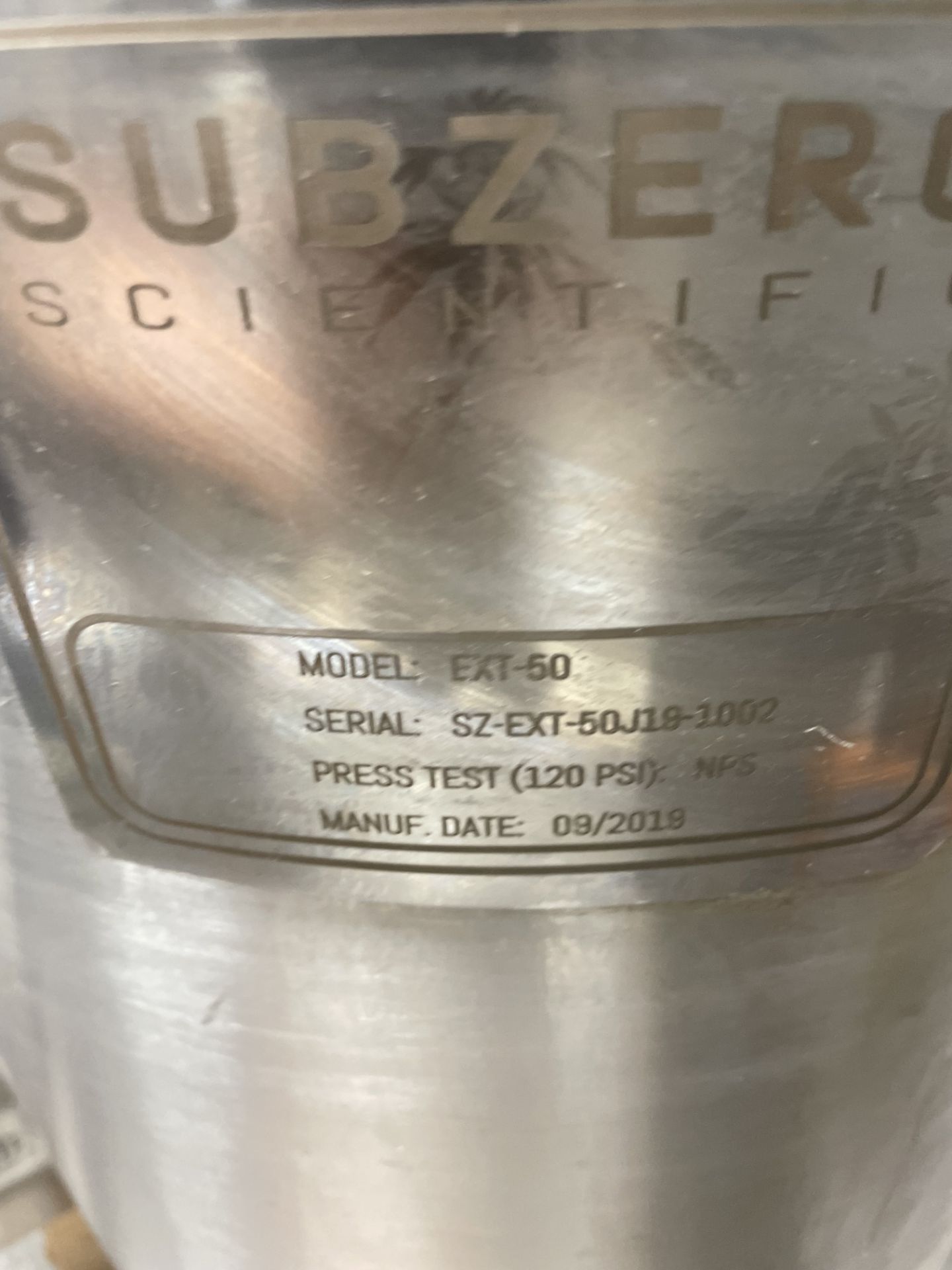 Used Sub-Zero Scientific 50L Ethanol Extraction System Including FFE. - Image 34 of 47