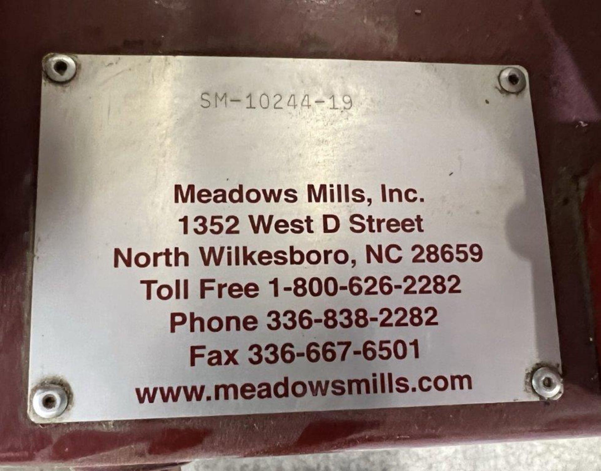 Used- Meadows 6" Steel Burr Mill for Grinding Cannabis Media. Driven 5hp 3/60/230/460v 1755rpm motor - Image 15 of 15