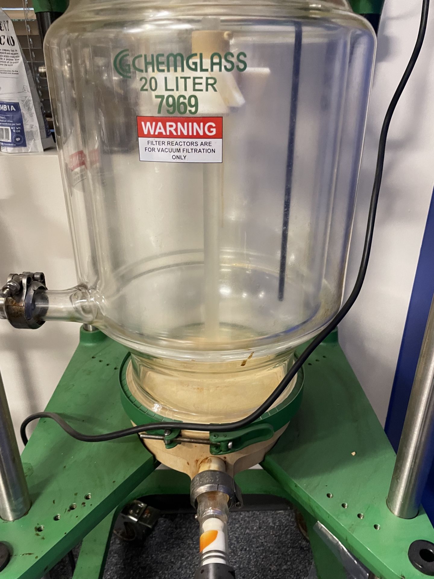 Used 20L ChemGlass Single Jacketed Glass Reactor. Model CG-1964 CG-1965 20L Jacketed. - Image 3 of 8