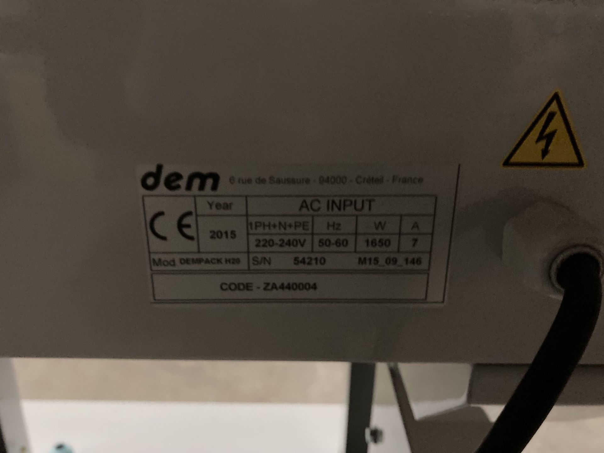 Used Dempack One Step Shrink Wrap Machine. Model H20. - Image 6 of 10