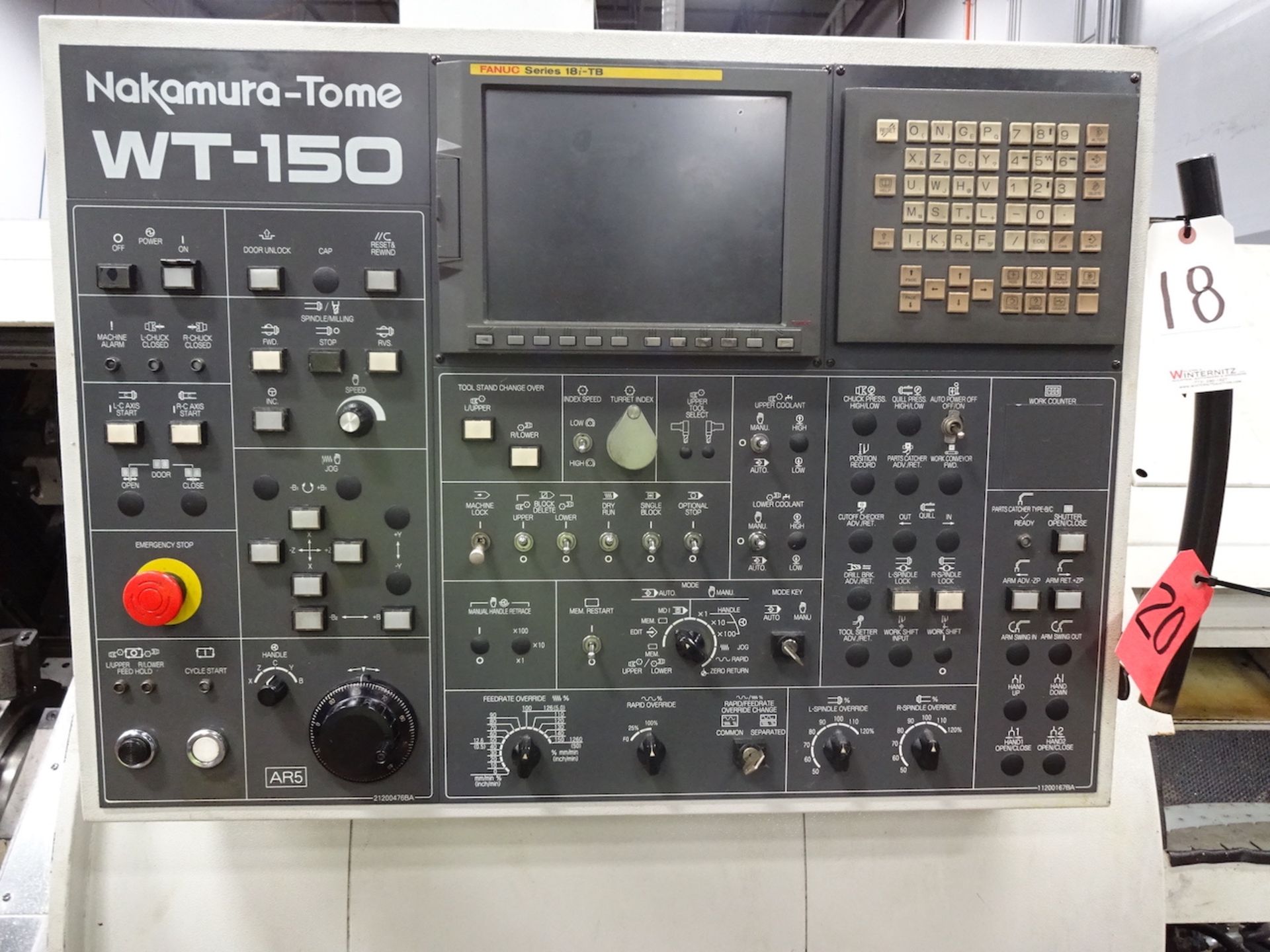 NAKAMURA-TOME MODEL WT-150 CNC TWIN SPINDLE TWIN TURRET TURNING CENTER, S/N M151307, IEMCA MODEL VIP - Image 3 of 7
