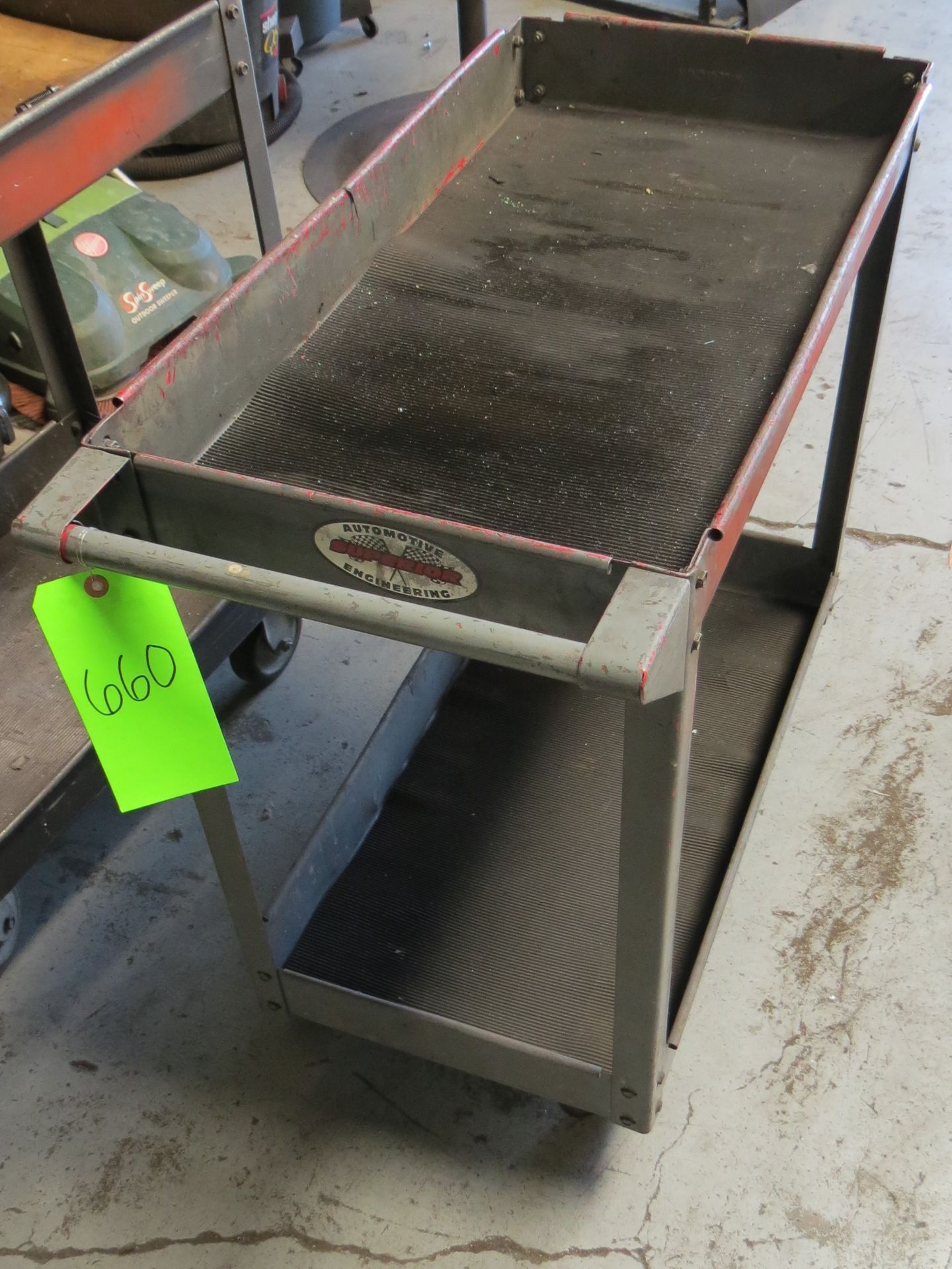 2-TIER DEEP TRAY METAL UTILITY CART