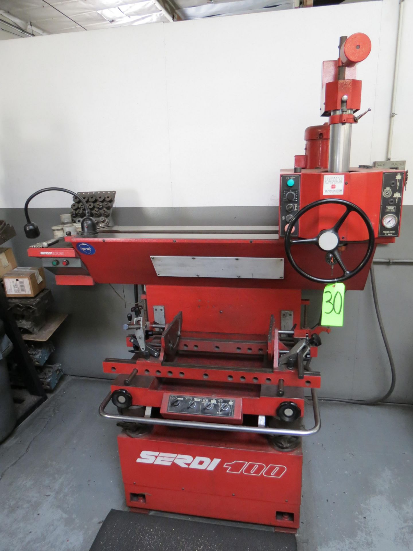 SERDI 100 VALVE SEAT CUTTING MACHINE WITH AND GUIDE AND SEAT TOOLING 1" TO 2 1/2"