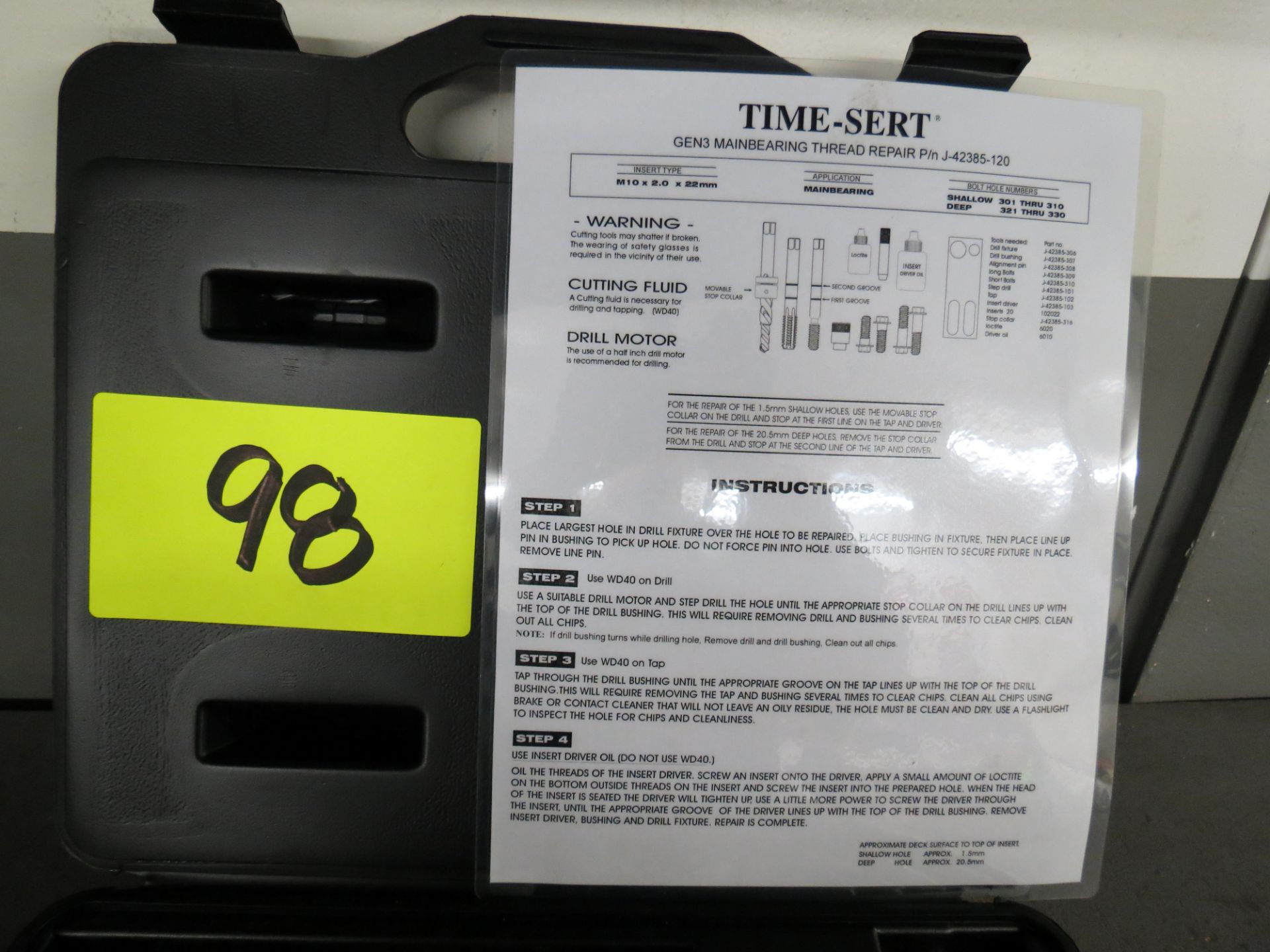 TIME SERT GEN 3 MAIN BEARING THREAD REPAIR KIT J-42385-120 (PARTIAL) - Image 3 of 4