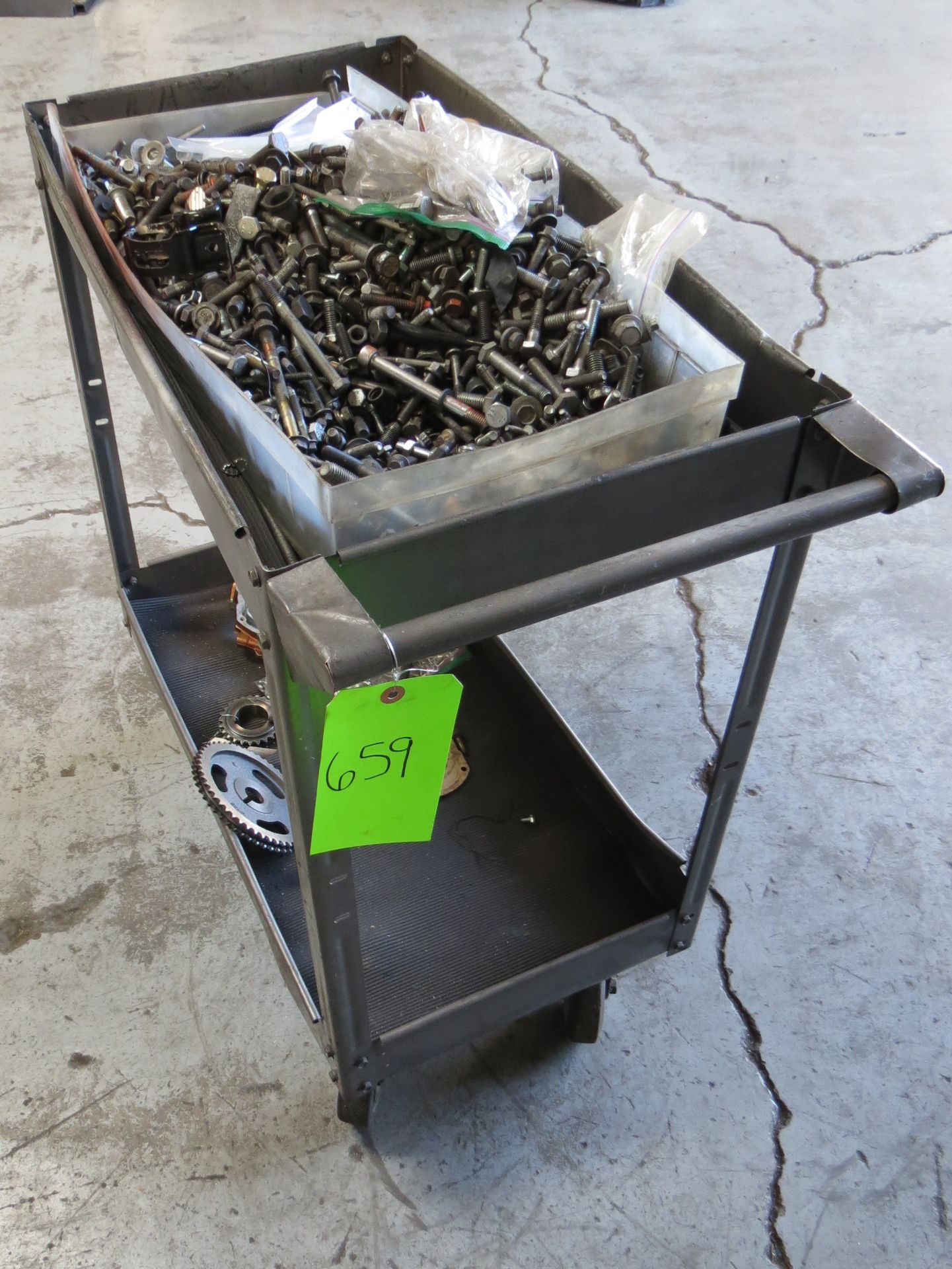 2-TIER DEEP TRAY METAL UTILITY CART