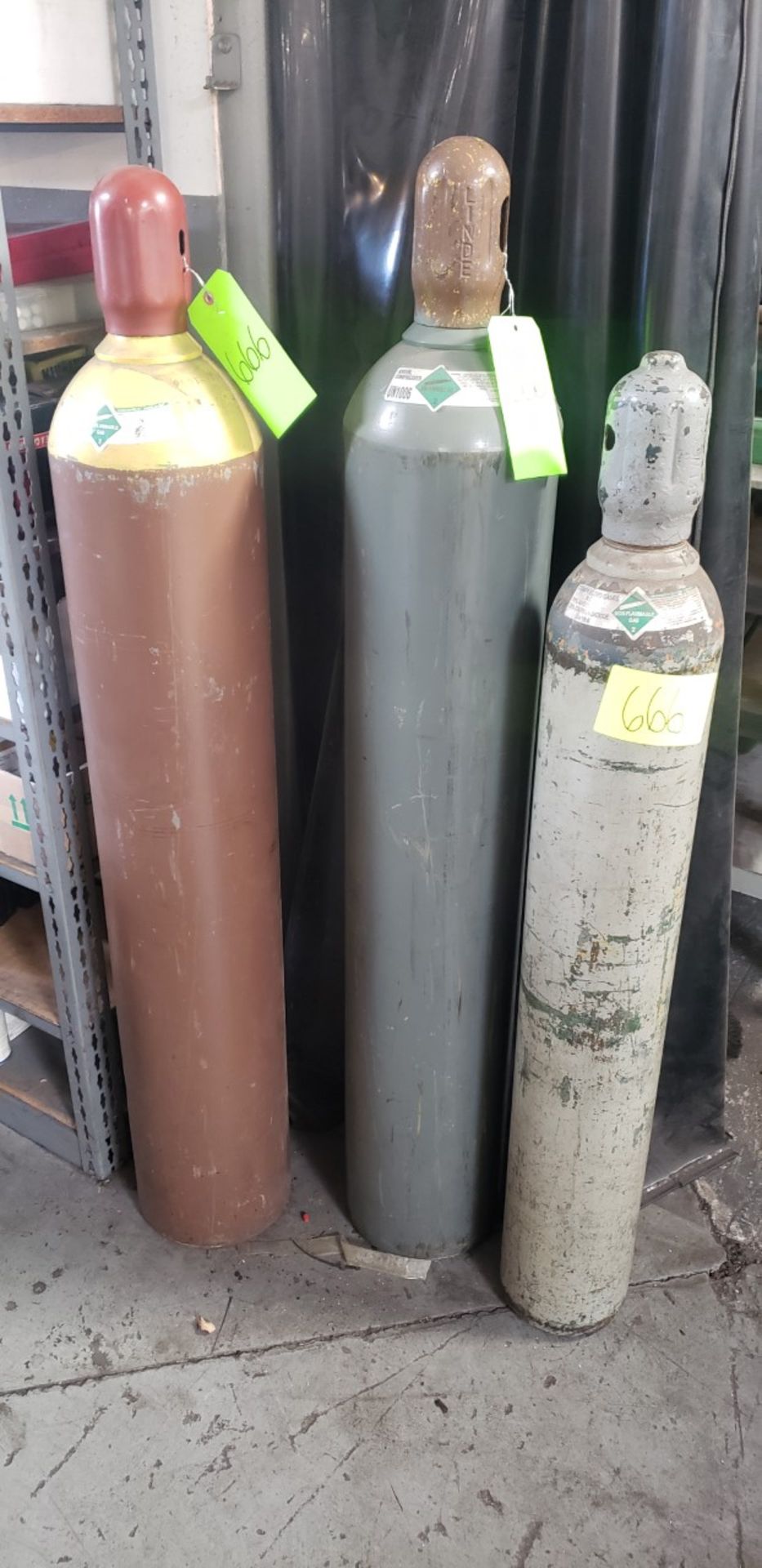 LOT OF ASSORTED ARGON COMPRESSED CYLINDERS (3)