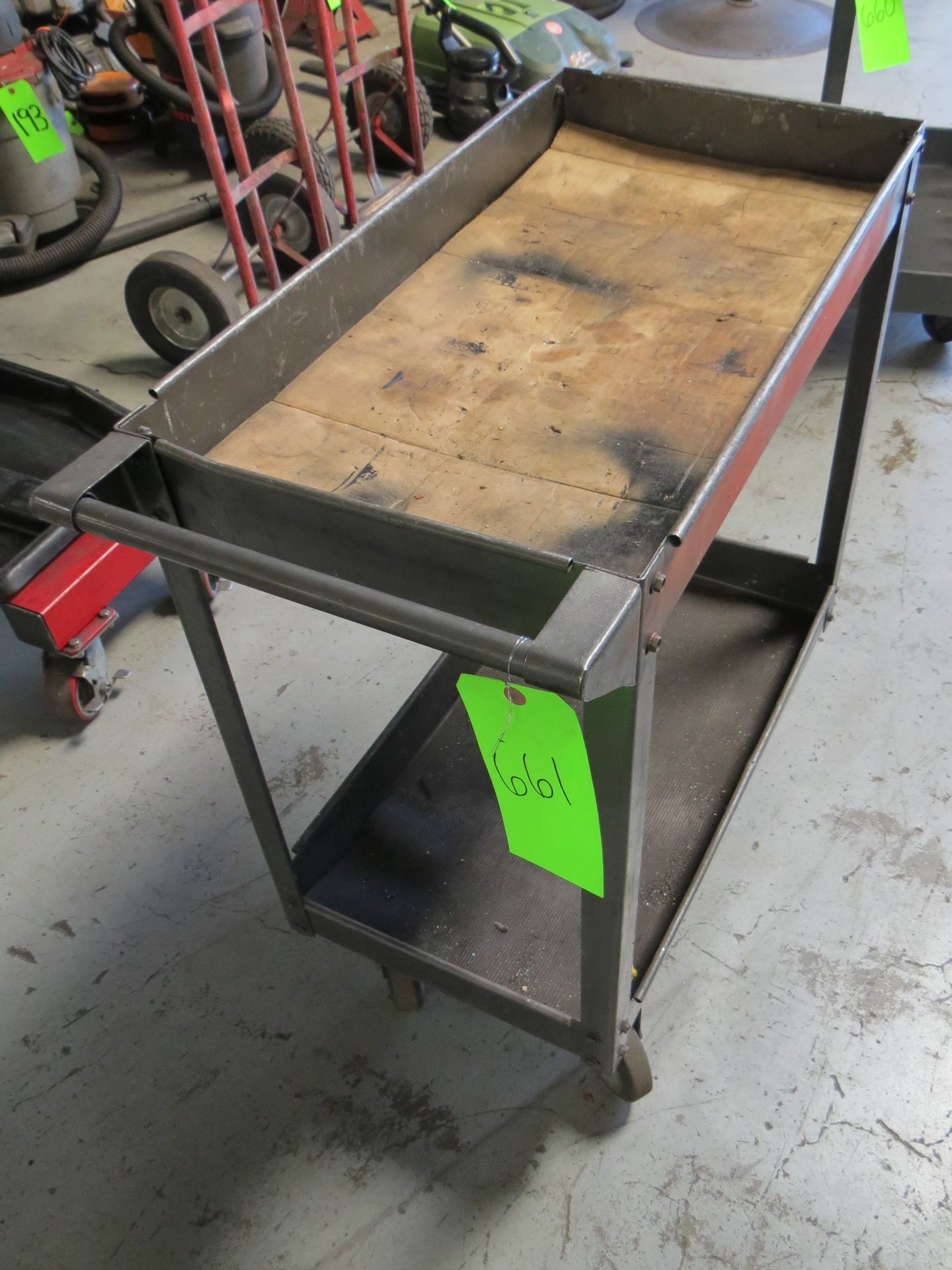 2-TIER DEEP TRAY METAL UTILITY CART