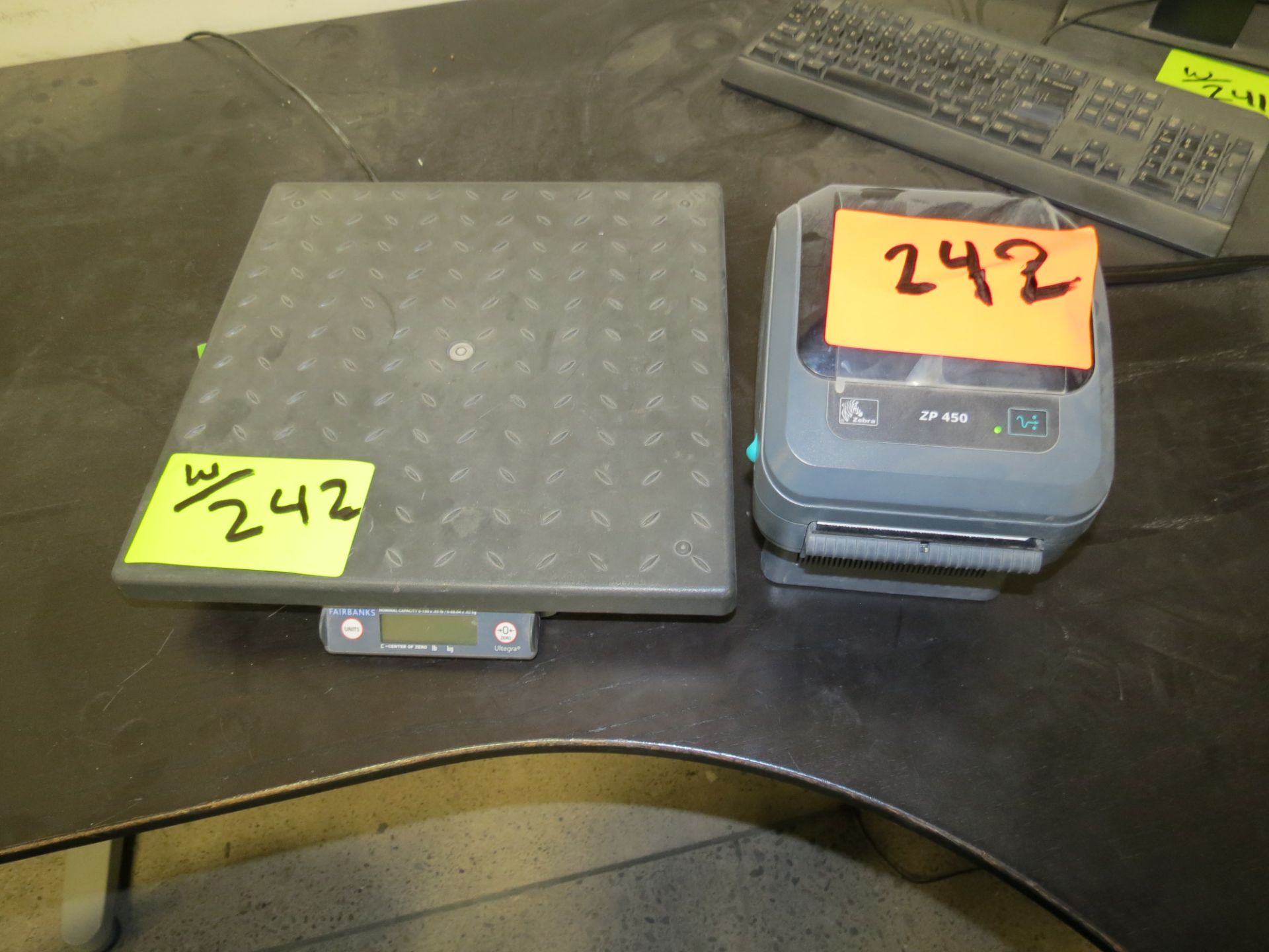Zebra ZP450 Label Printer, Fairbanks SCB-R9000-14U scale w/ Level Indicator