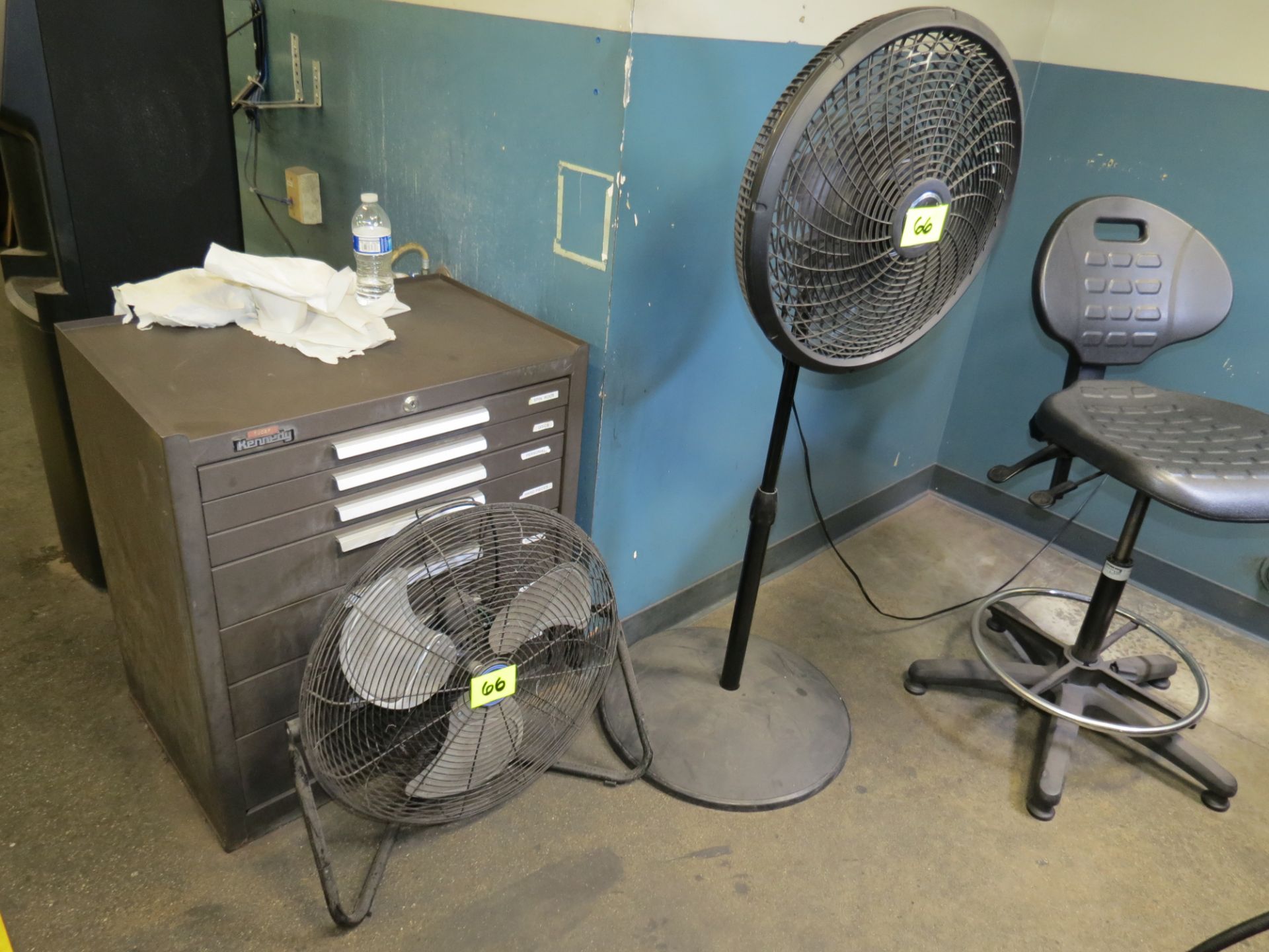 LOT (2) ASSORTED PEDESTAL & FLOOR FANS