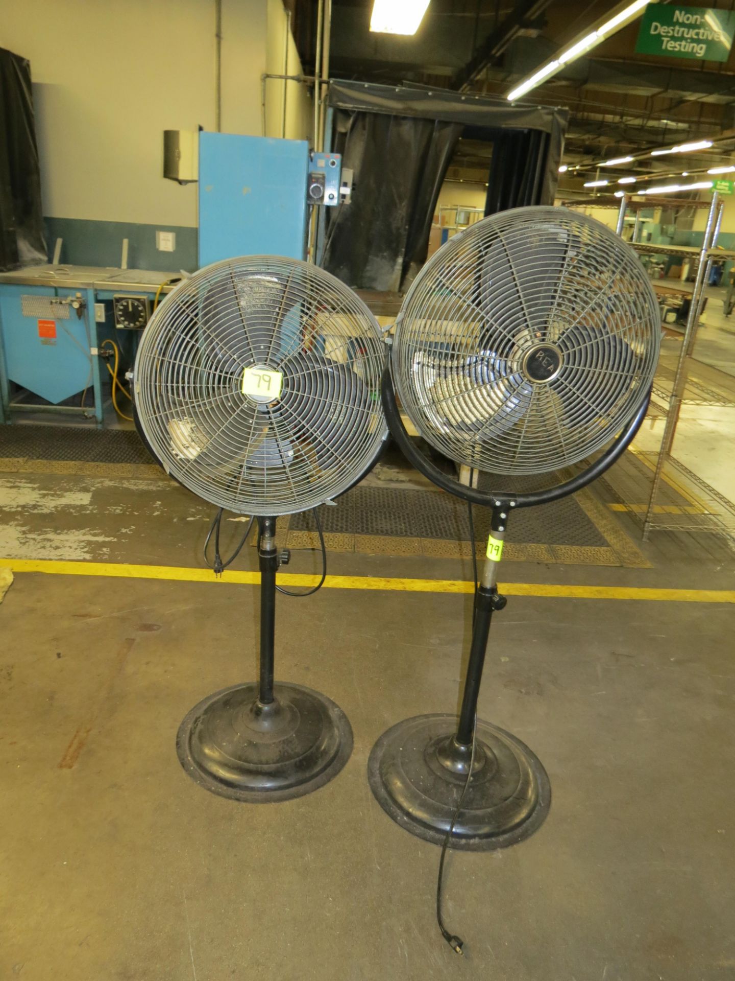 LOT (2) ASSORTED HEAVY DUTY PEDESTAL FANS