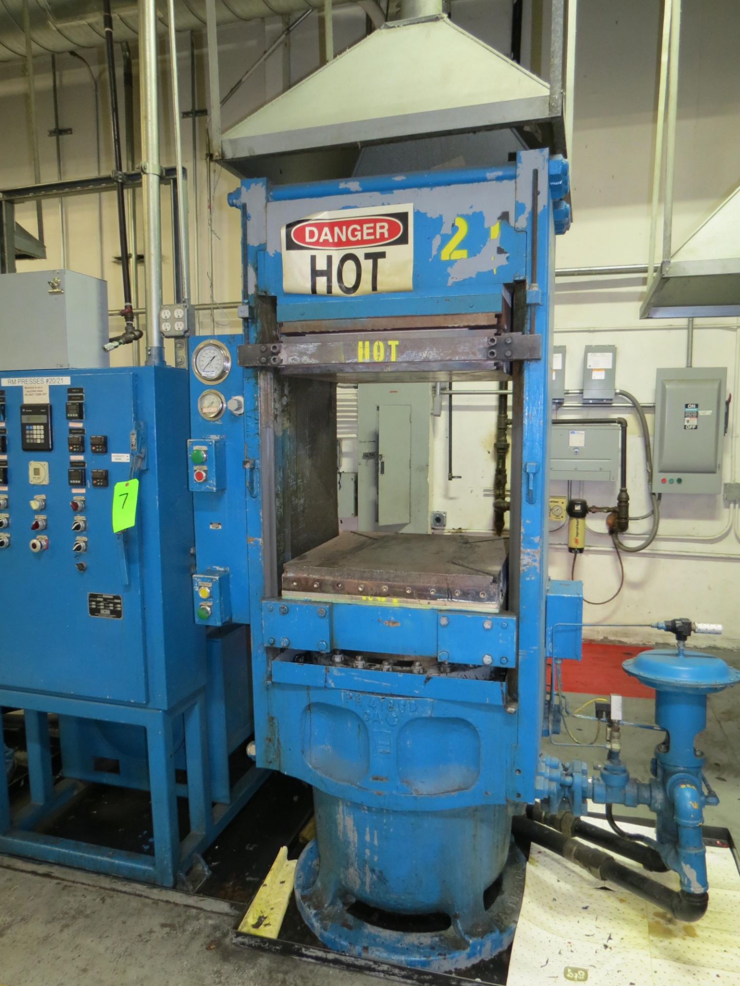 Lot (2)-West Coast Rubber Machinery 24" Heated Platen Compression Presses, SN: 01012, 15-HP, 3PH, - Image 3 of 9