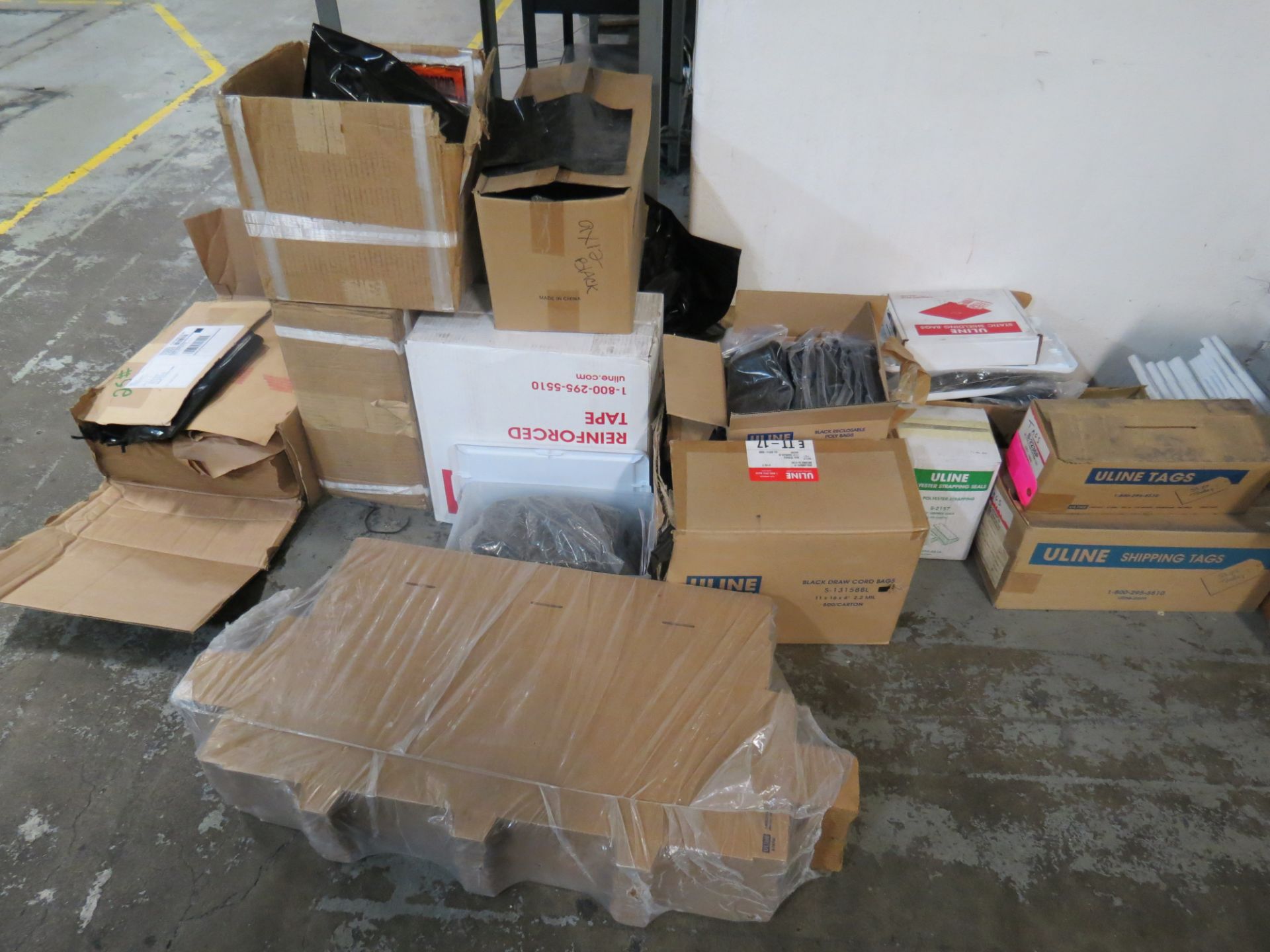 Lot Assorted Shipping Supplies, Bags, Tape, Tags, Tubing,Padded Mailers, Etc.. - Image 2 of 4
