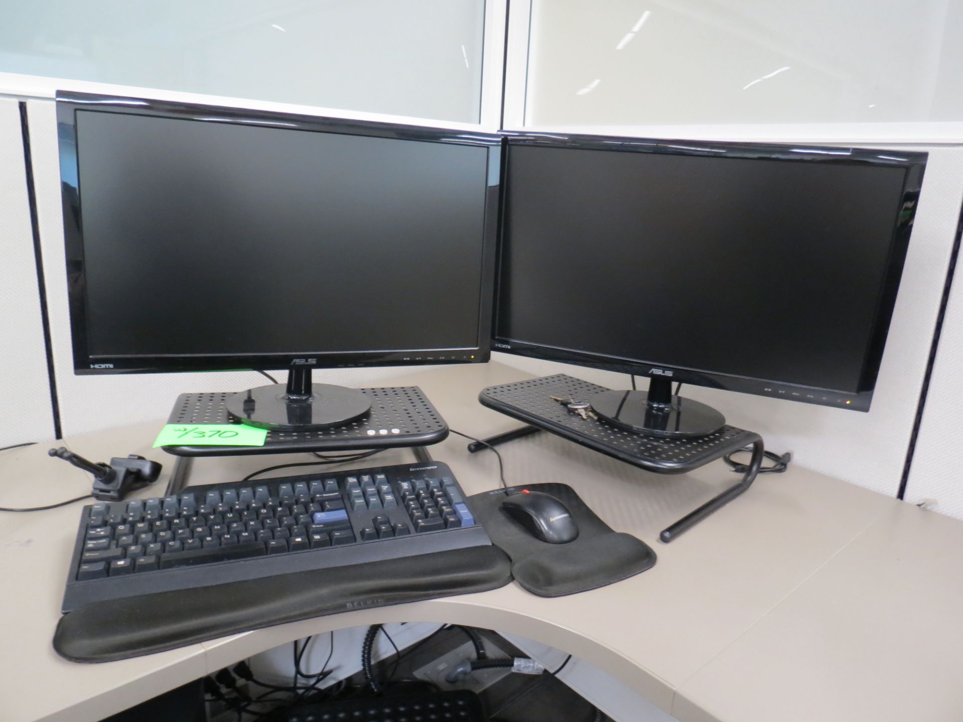 2 LENOVO THINKCENTRE TOWER DESKTOPS, P-TOUCH QL-500 & BROTHER LABEL PRINTERS, 4 MONITORS, - Image 7 of 8
