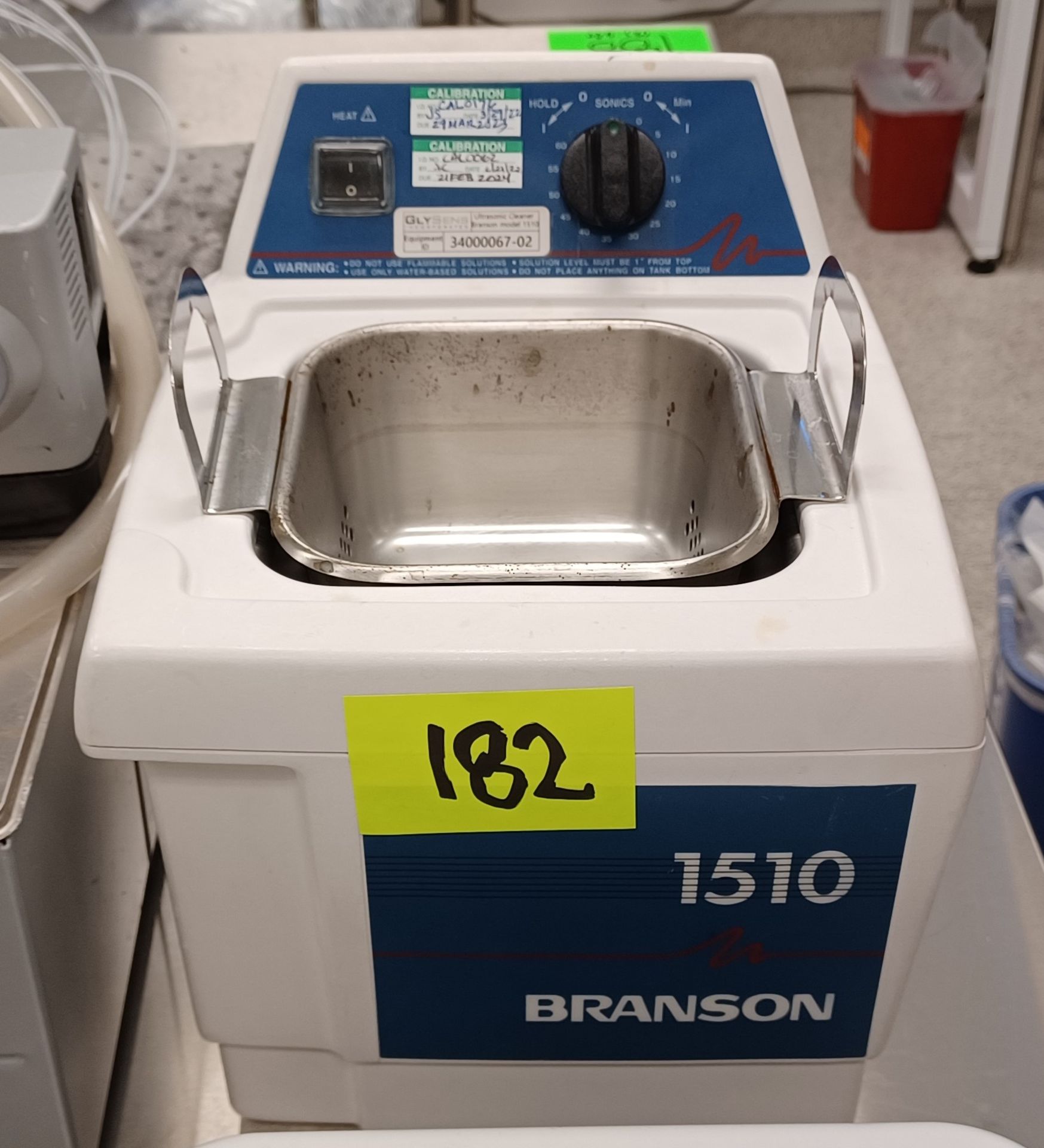 BRANSON 1510 ULTRASONIC BATH, CALIBRATED TIL 2/2024