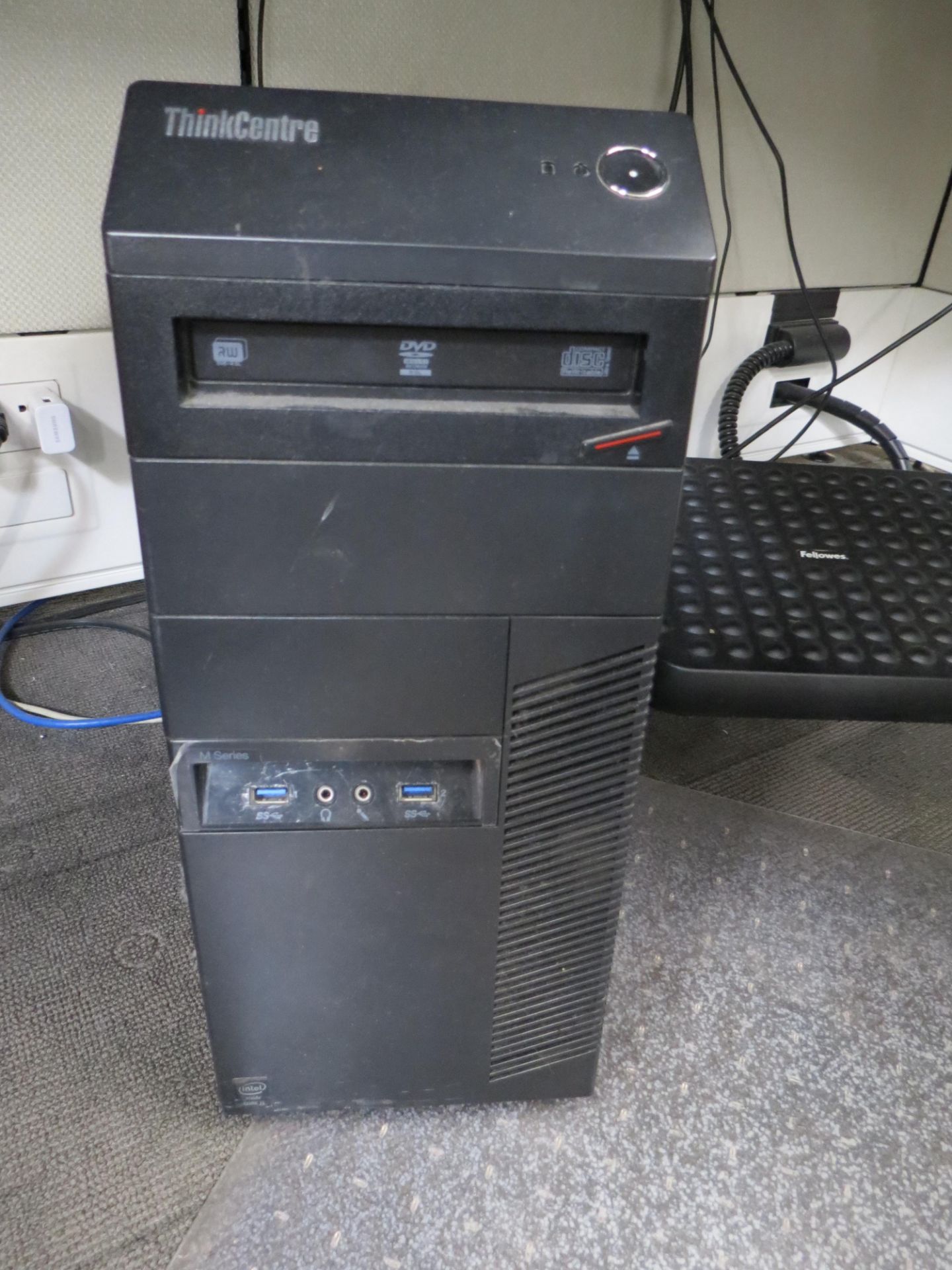 2 LENOVO THINKCENTRE TOWER DESKTOPS, P-TOUCH QL-500 & BROTHER LABEL PRINTERS, 4 MONITORS, - Image 6 of 8