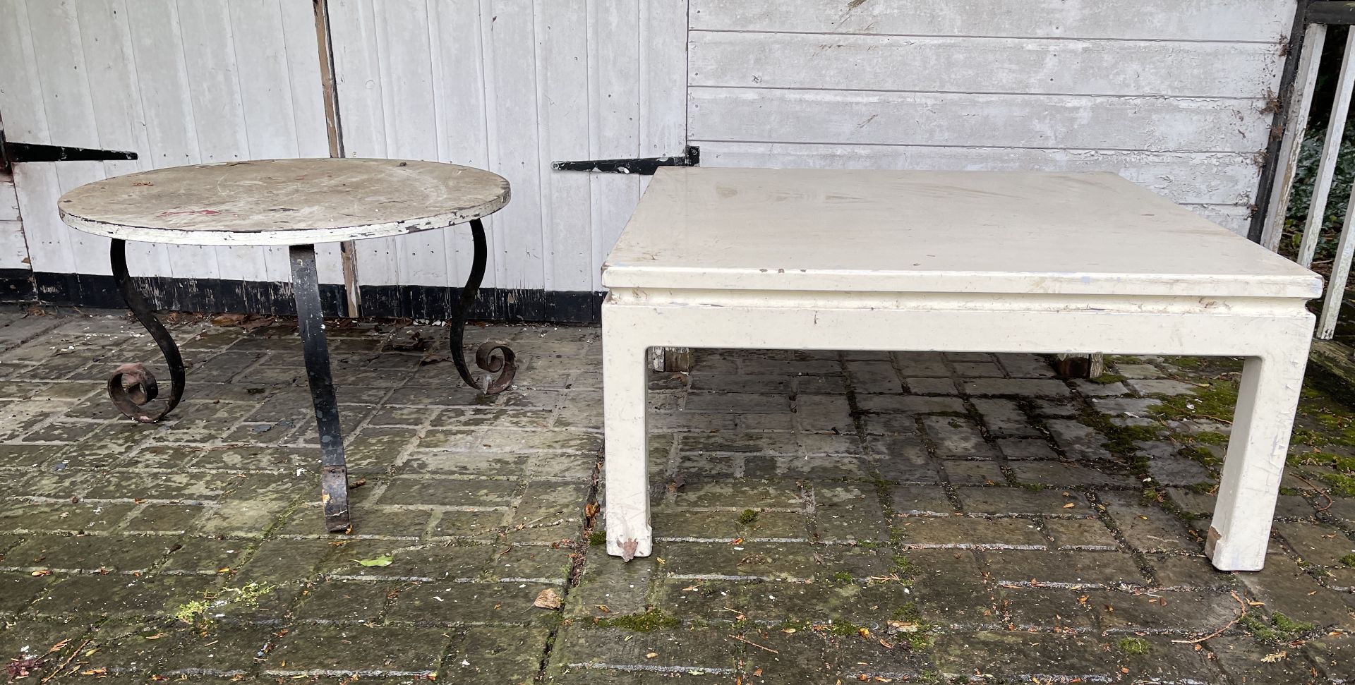 2 SMALL OUTDOOR TABLES