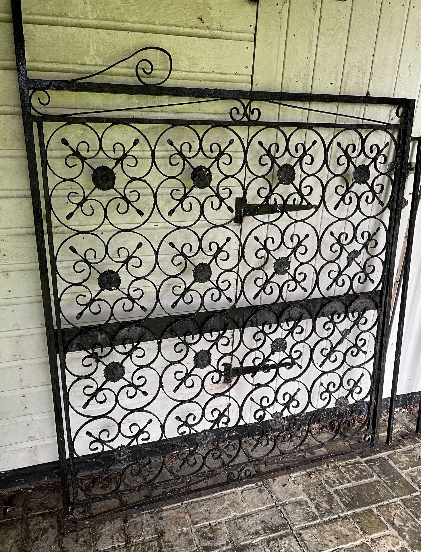 ORIGINAL LARGE IRON ENTRY GATES TO ESATE FROM 1930 - Image 2 of 8