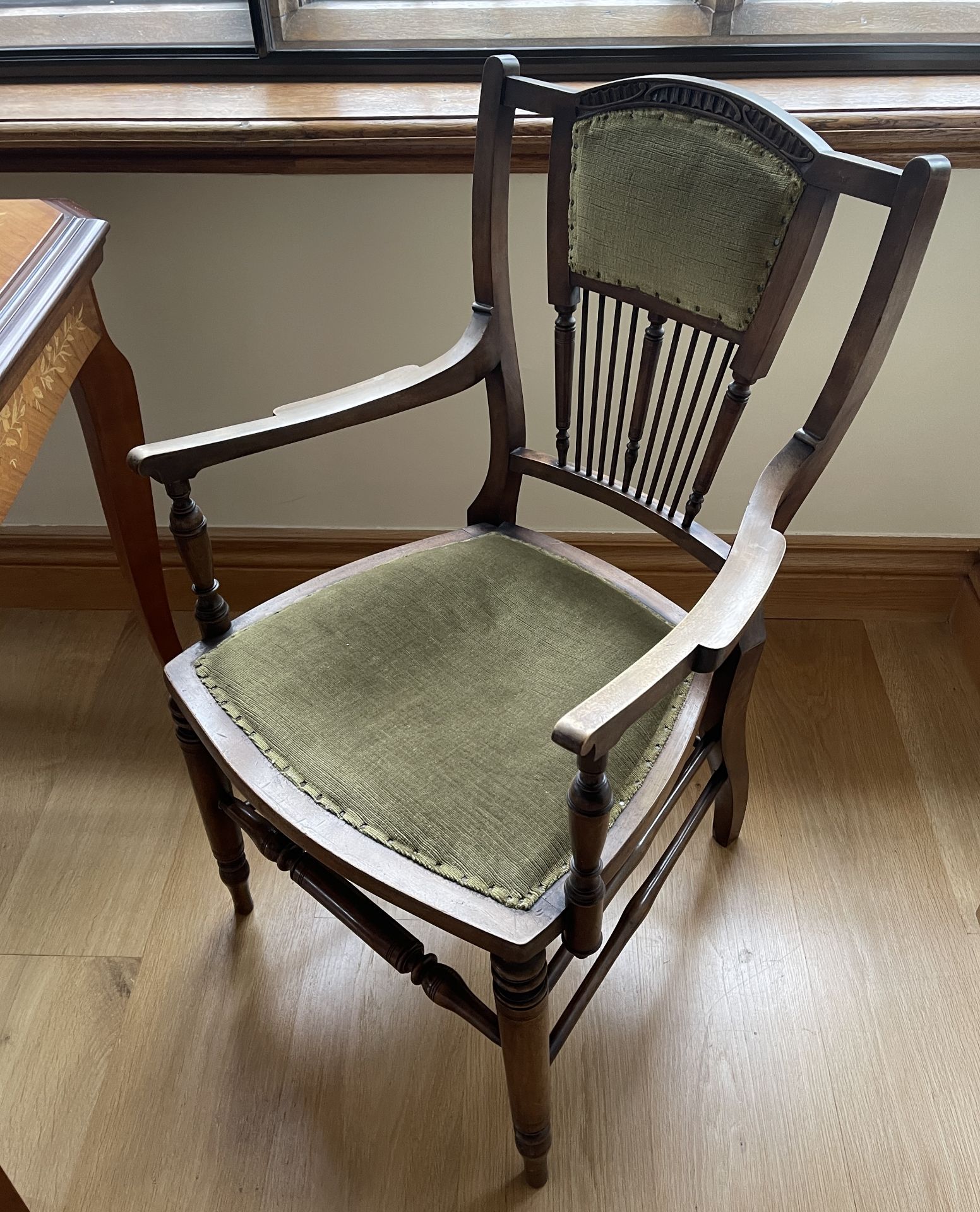 BEAUTIFUL ANTIQUE CHAIRS AND GAMING TABLE VALUED TOGETHER AT $5000 - Image 2 of 5