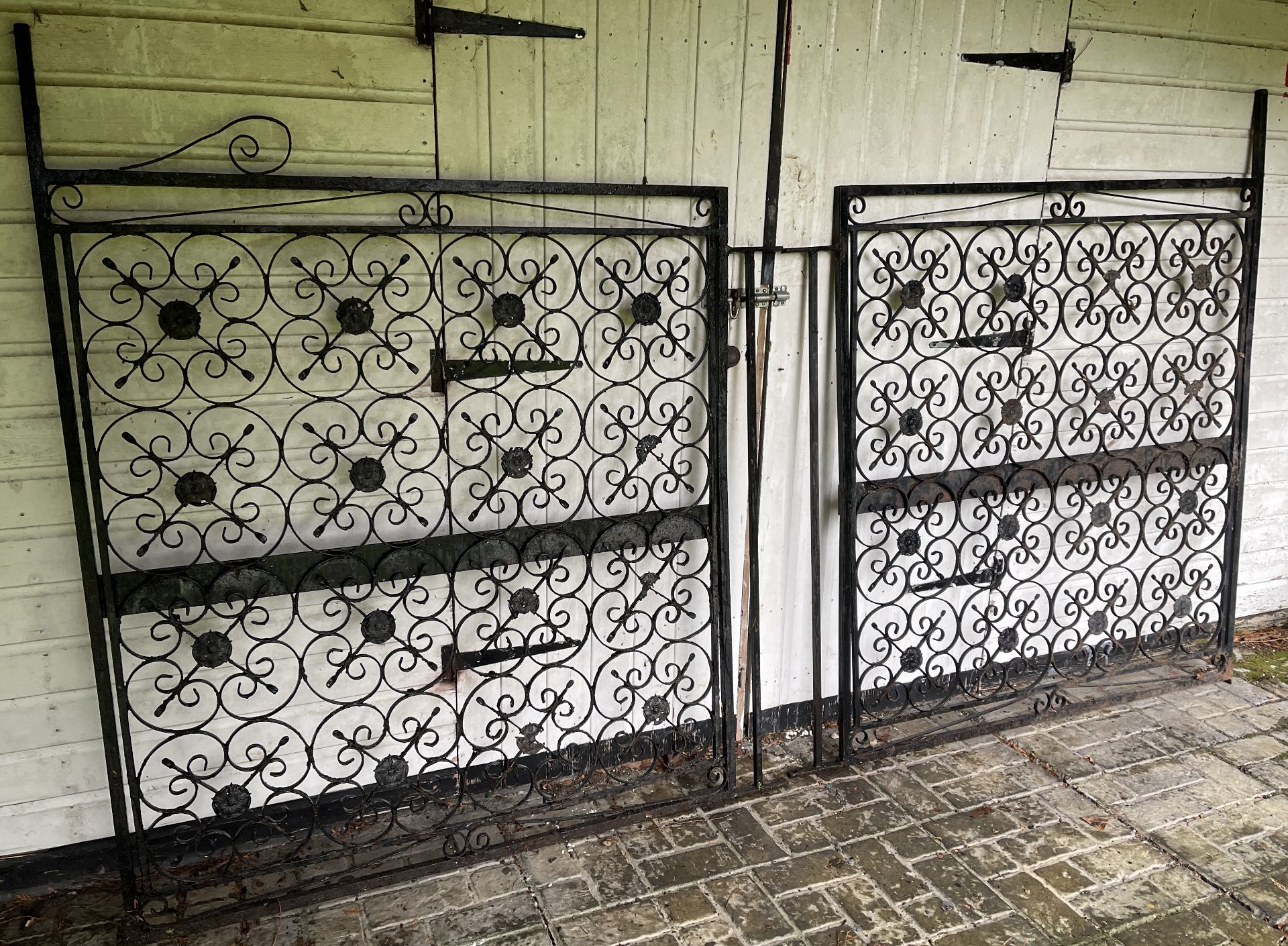ORIGINAL LARGE IRON ENTRY GATES TO ESATE FROM 1930