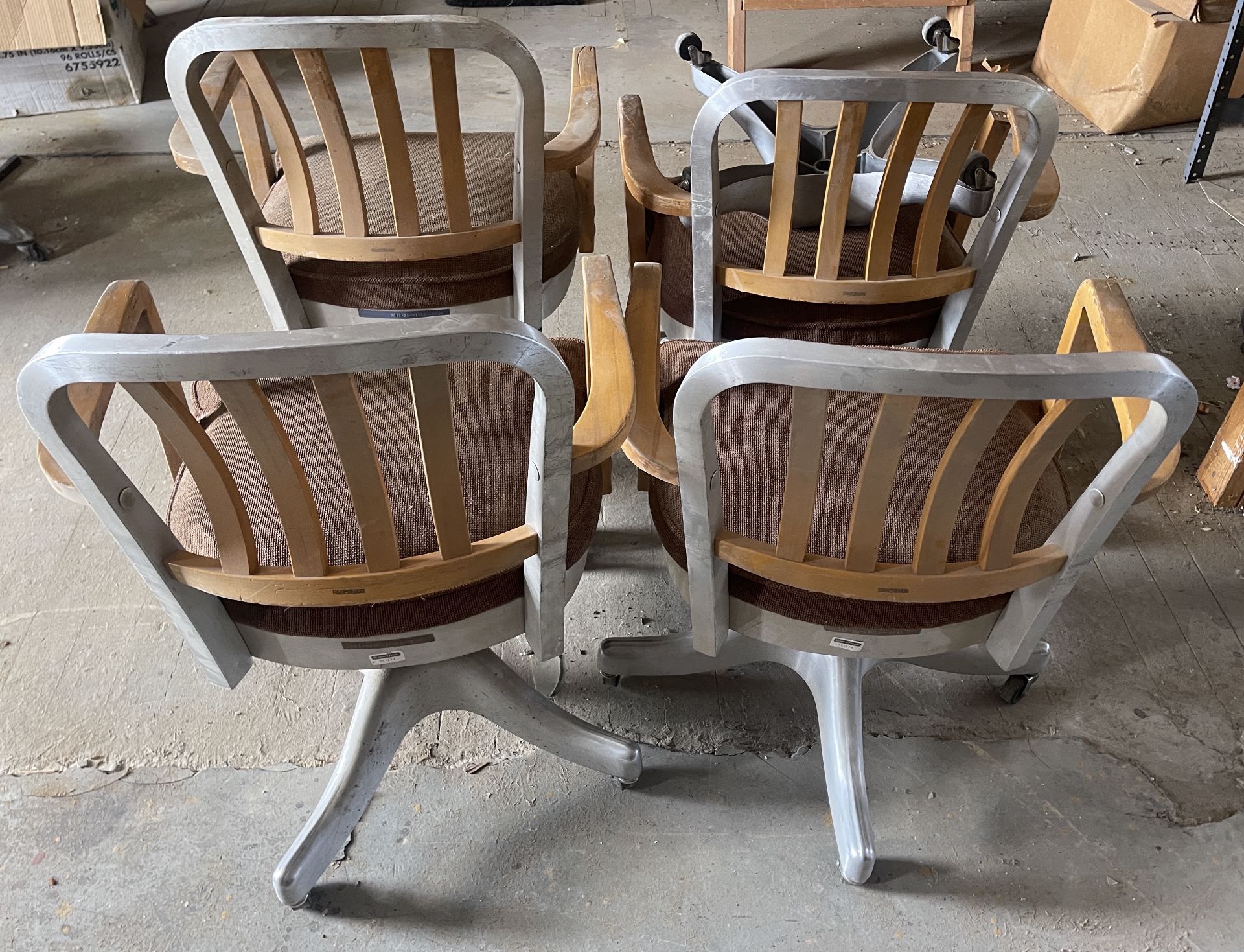 SET OF 4 ANTIQUE SHAW WALKER ART DECO OFFICE CHAIRS VALUE $3000 - Image 2 of 5