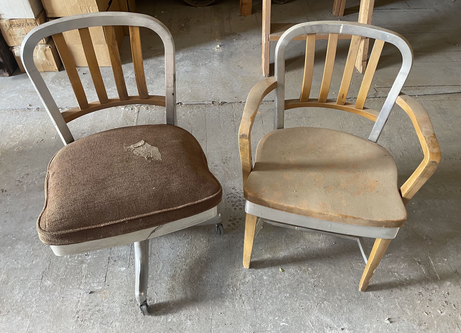 2 SHAW WALKER VINTAGE ART DECO OFFICE CHAIRS, VALUED $1500