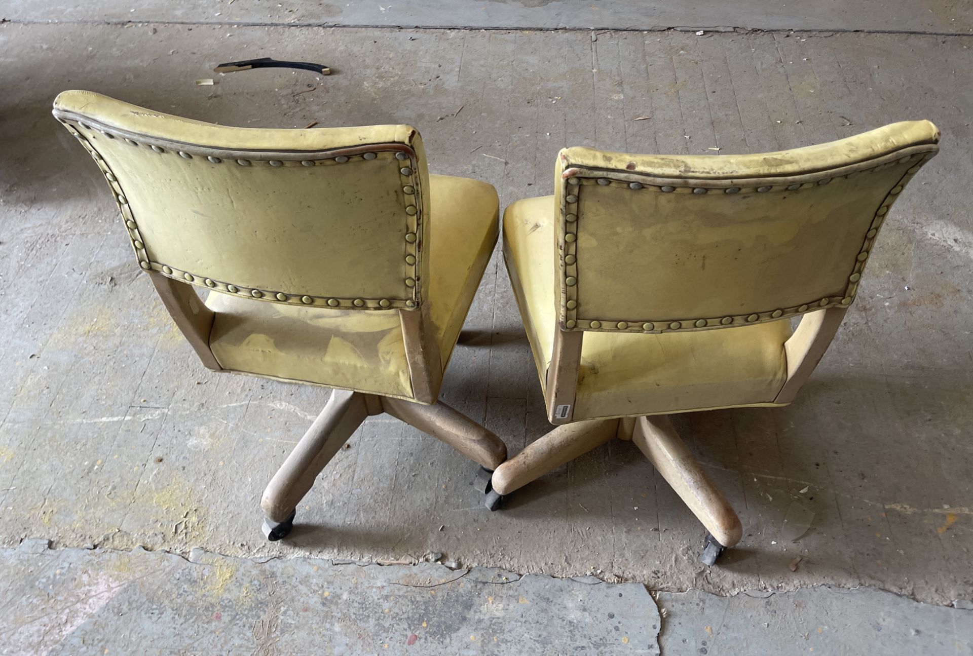 2 STOW AND DAVID FURNITURE CO ART DECO VINTAGE YELLOW CHAIRS - Image 2 of 3