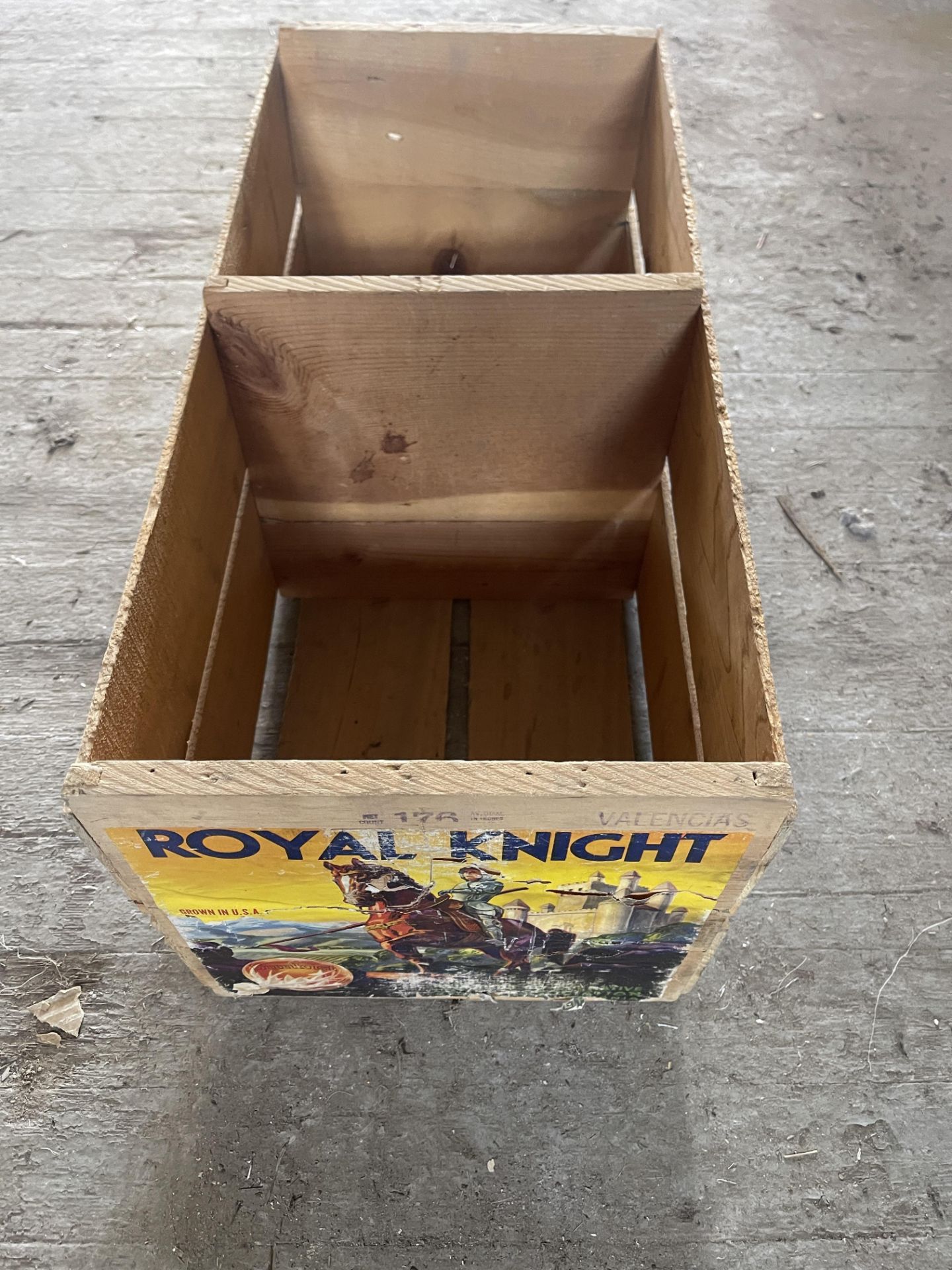 ANTIQUE ROYAL KNIGHT WOOD CRATE